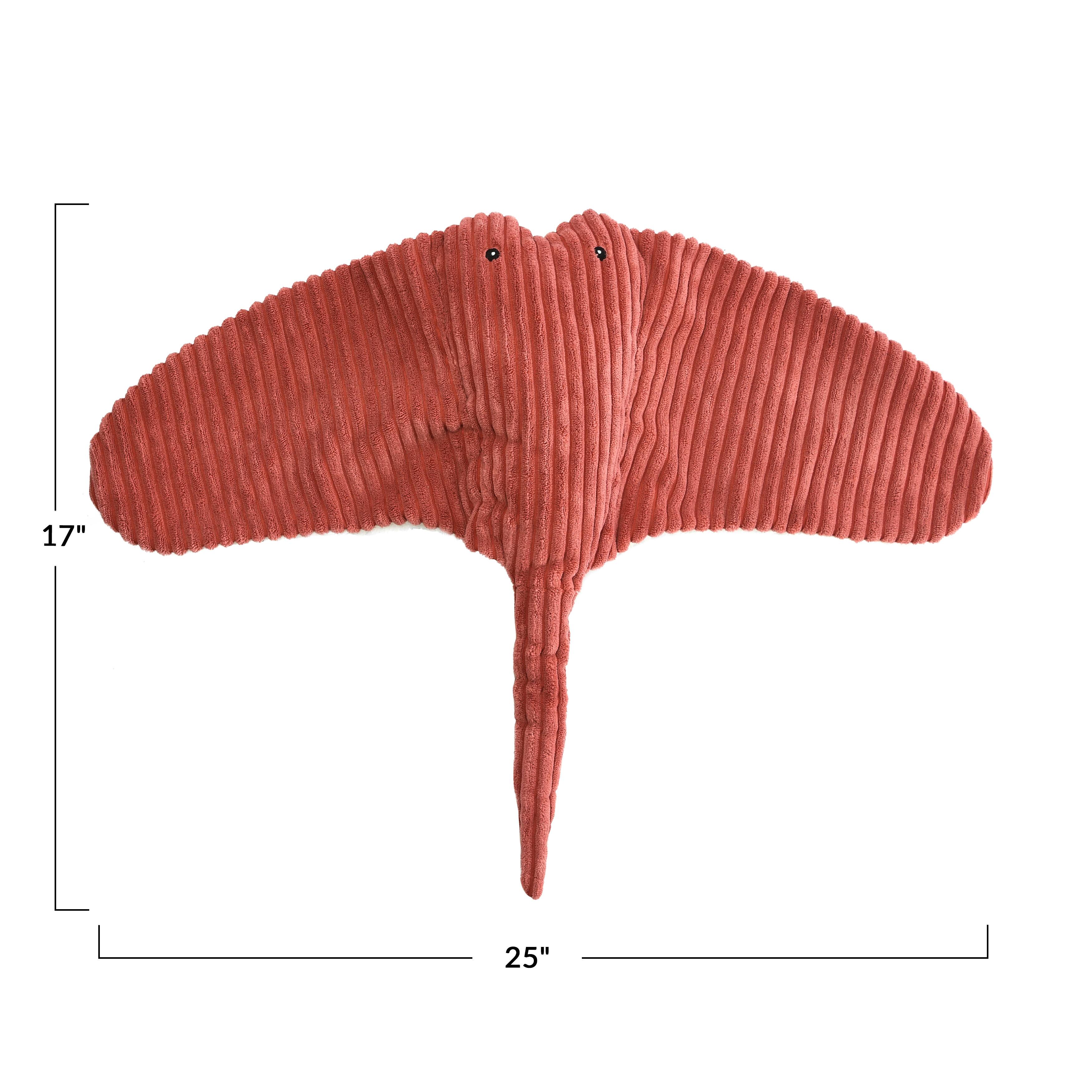 Hello Honey® 25" Rust Plush Corduroy Manta Ray