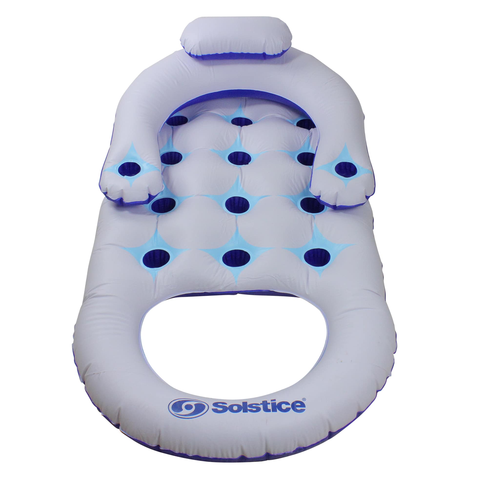 Solstice 68&#x22; Blue &#x26; White Inflatable Pool Lounger Float