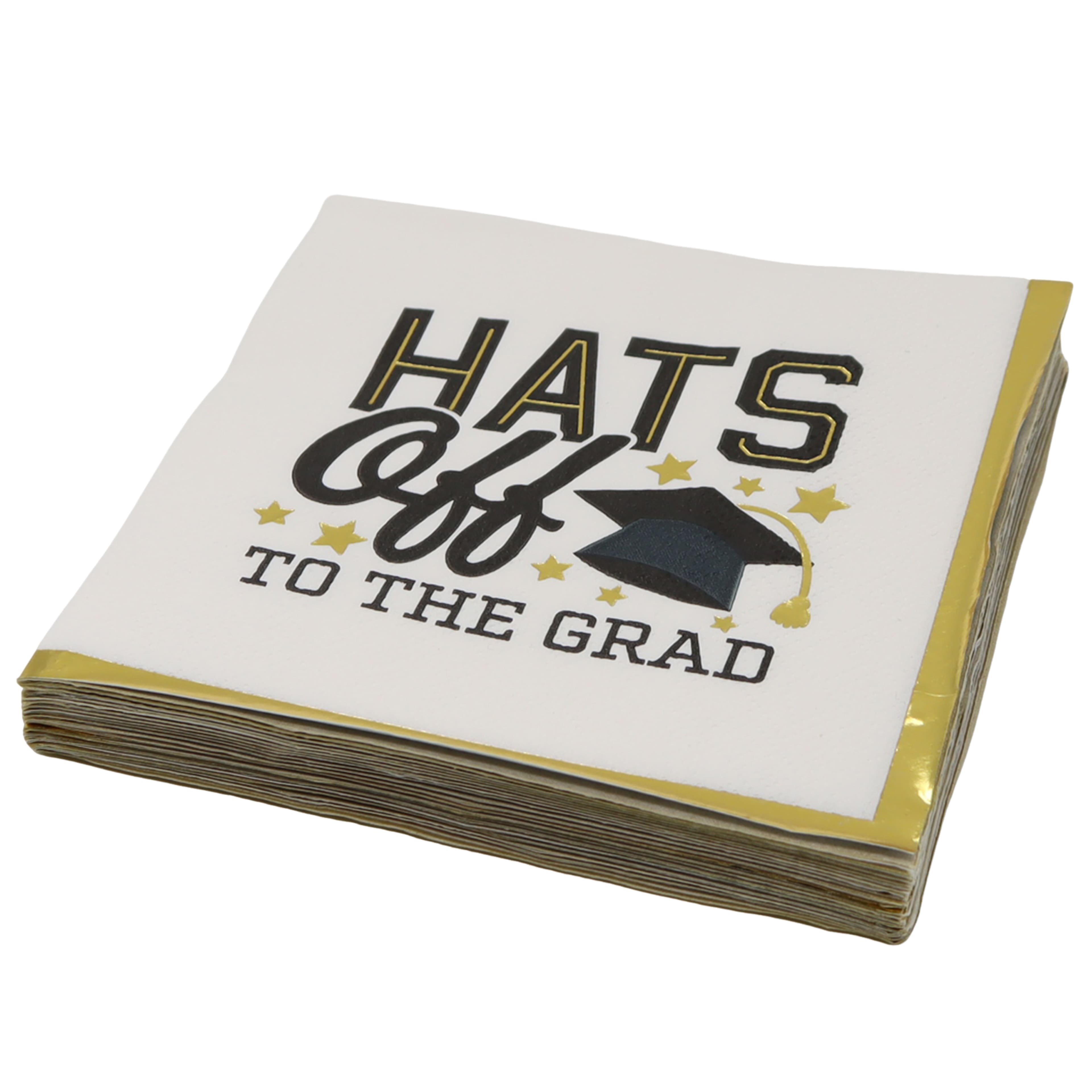 Hats Off Graduation Beverage Napkins, 20ct. by Celebrate It&#x2122;