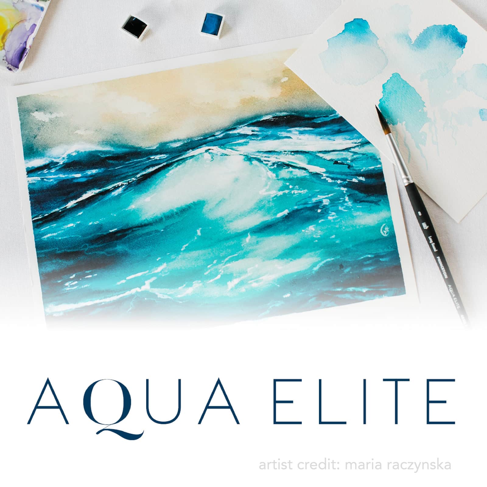 Princeton™ Aqua Elite™ Series 4850 Synthetic Oval Wash Watercolor Brush