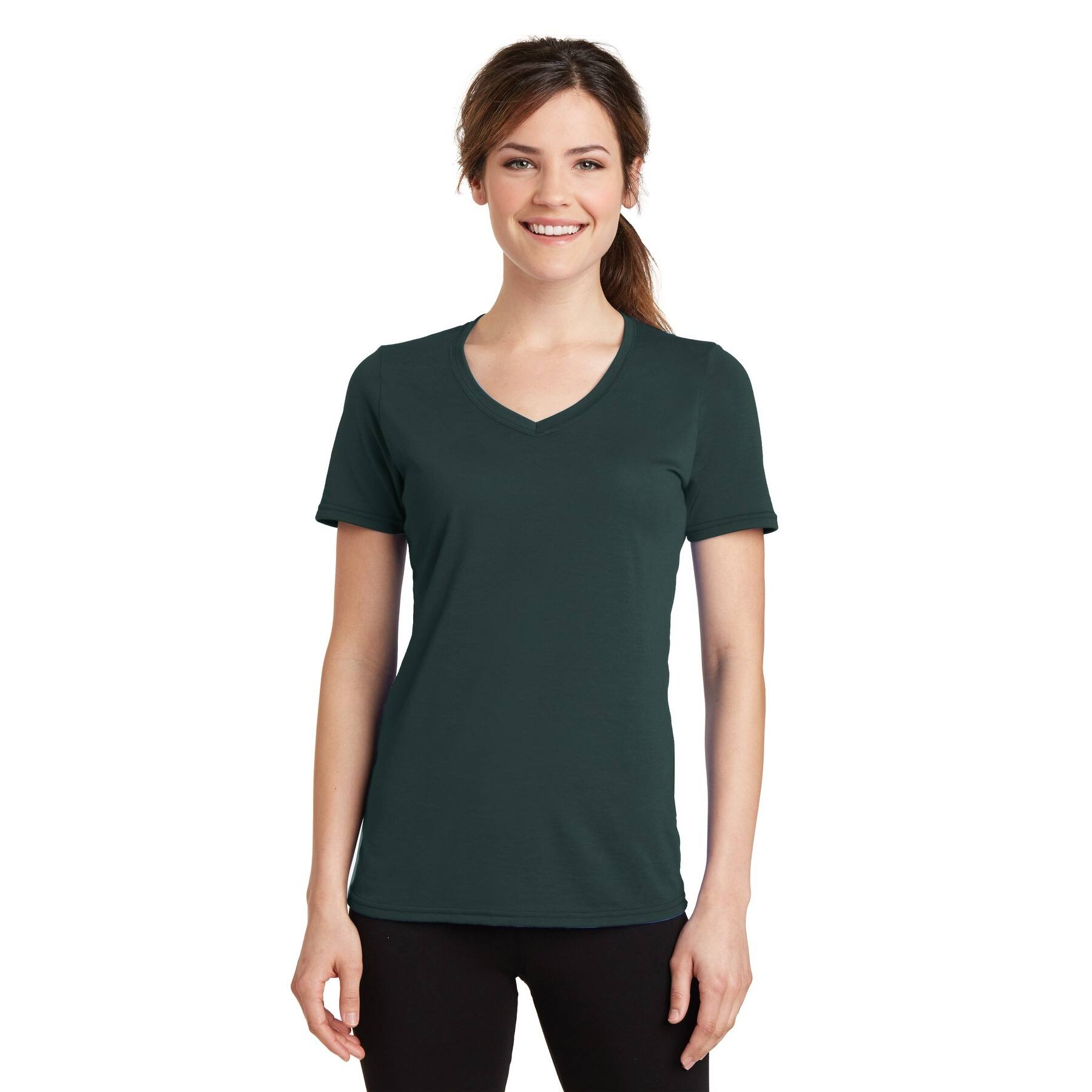 Port & Company® Colors Ladies Performance Blend V-Neck T-Shirt