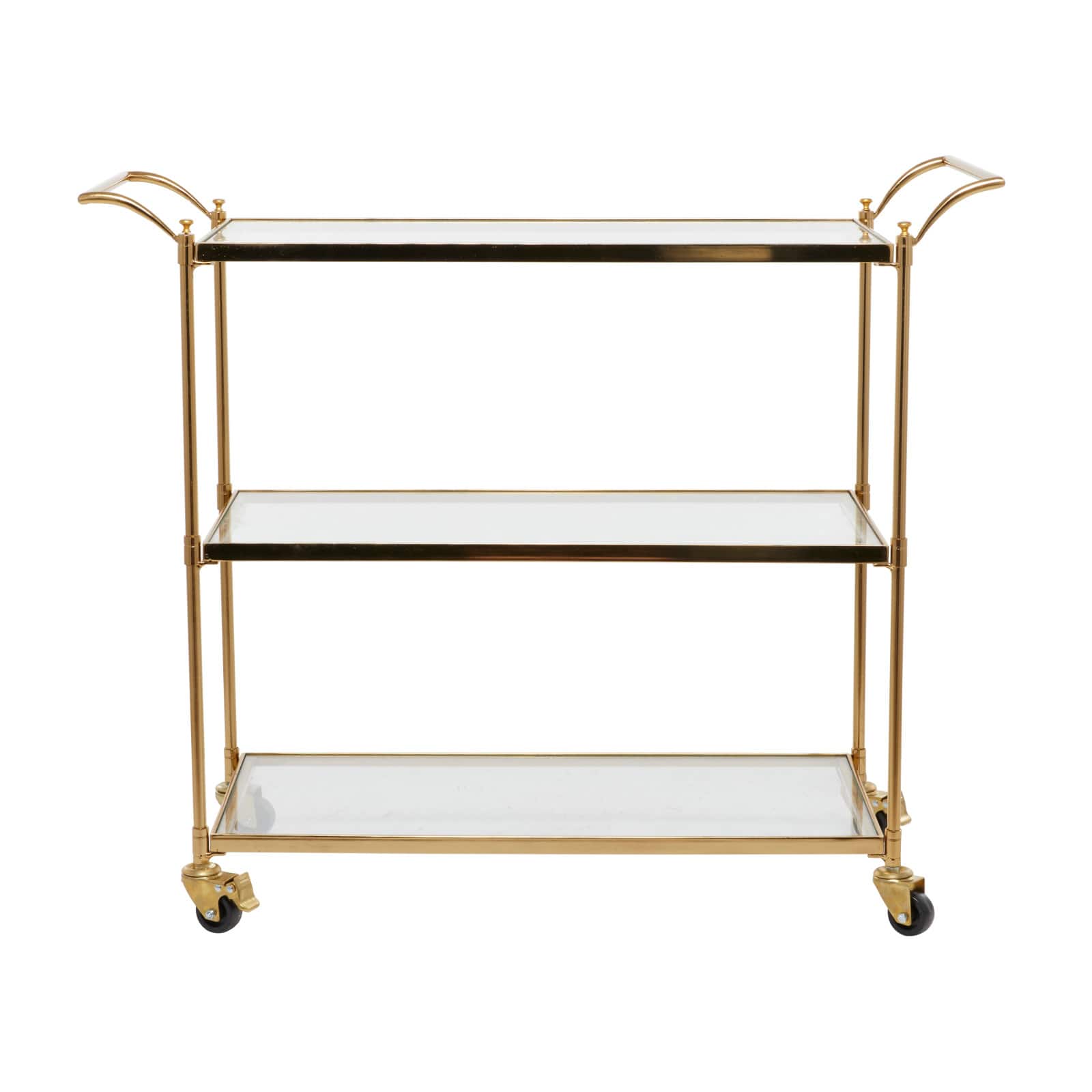 Brass Iron Traditional Bar Cart, 31&#x22; x 38&#x22; x 14&#x22;