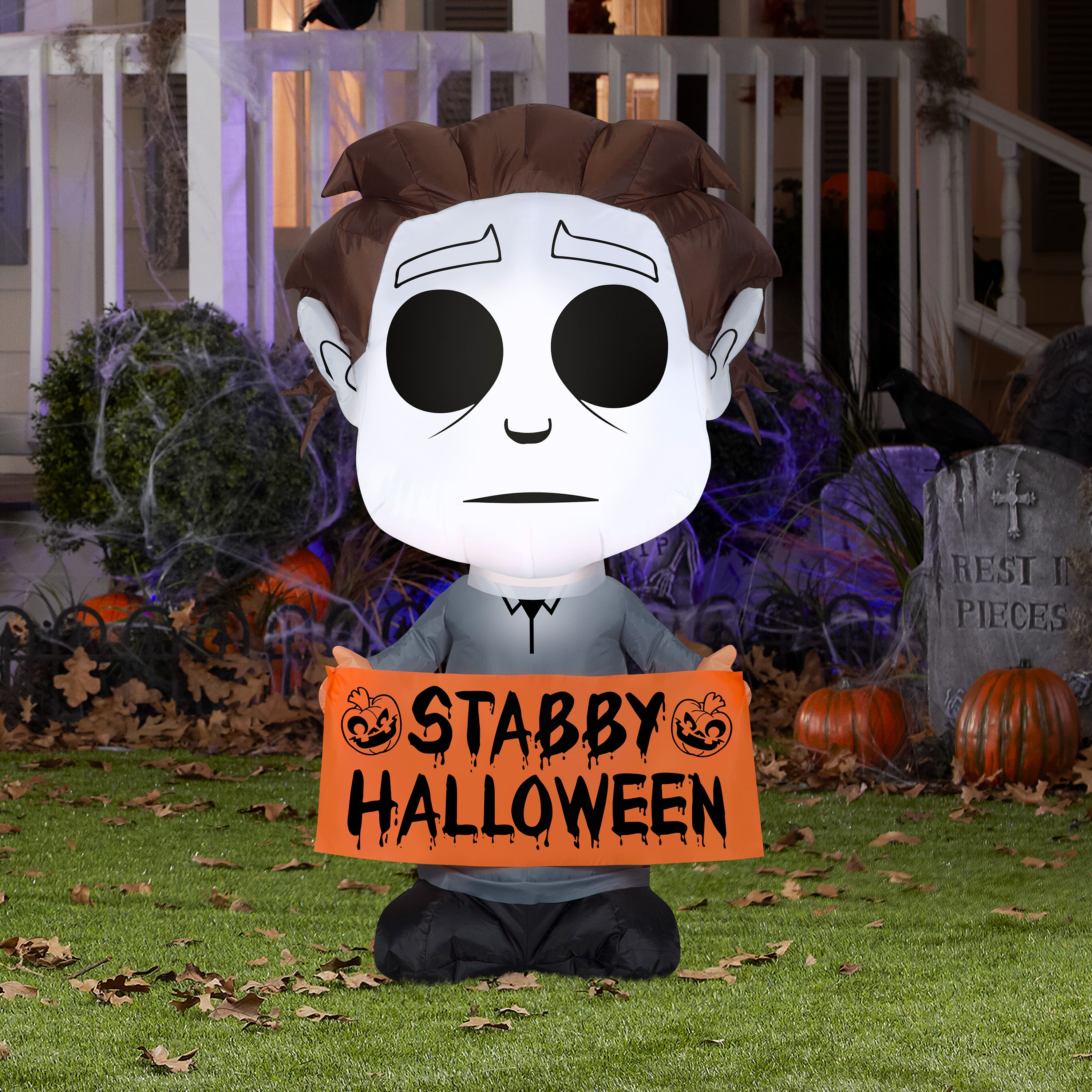 3.5ft. Airblown® Inflatable Halloween Universal Studios Michael Myers with Sign