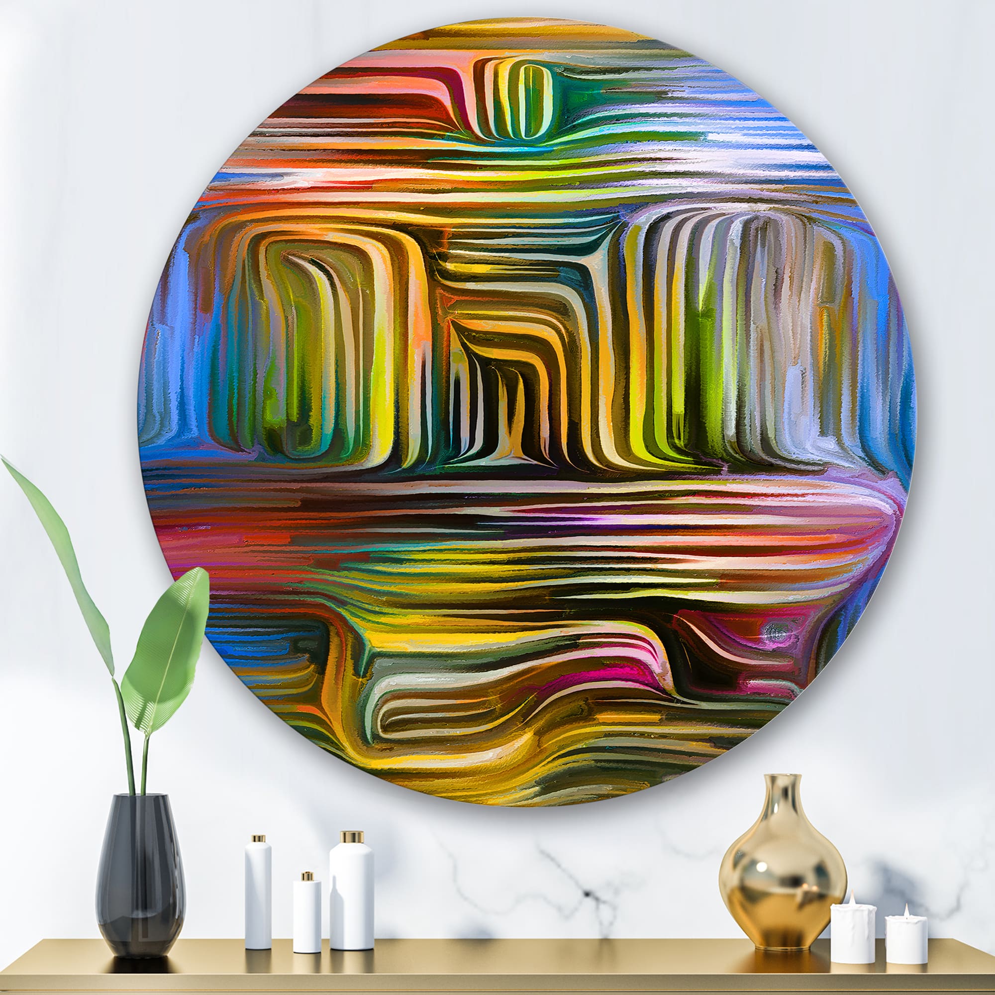 Designart - Colour Fusion VIII - Modern Metal Circle Wall Art