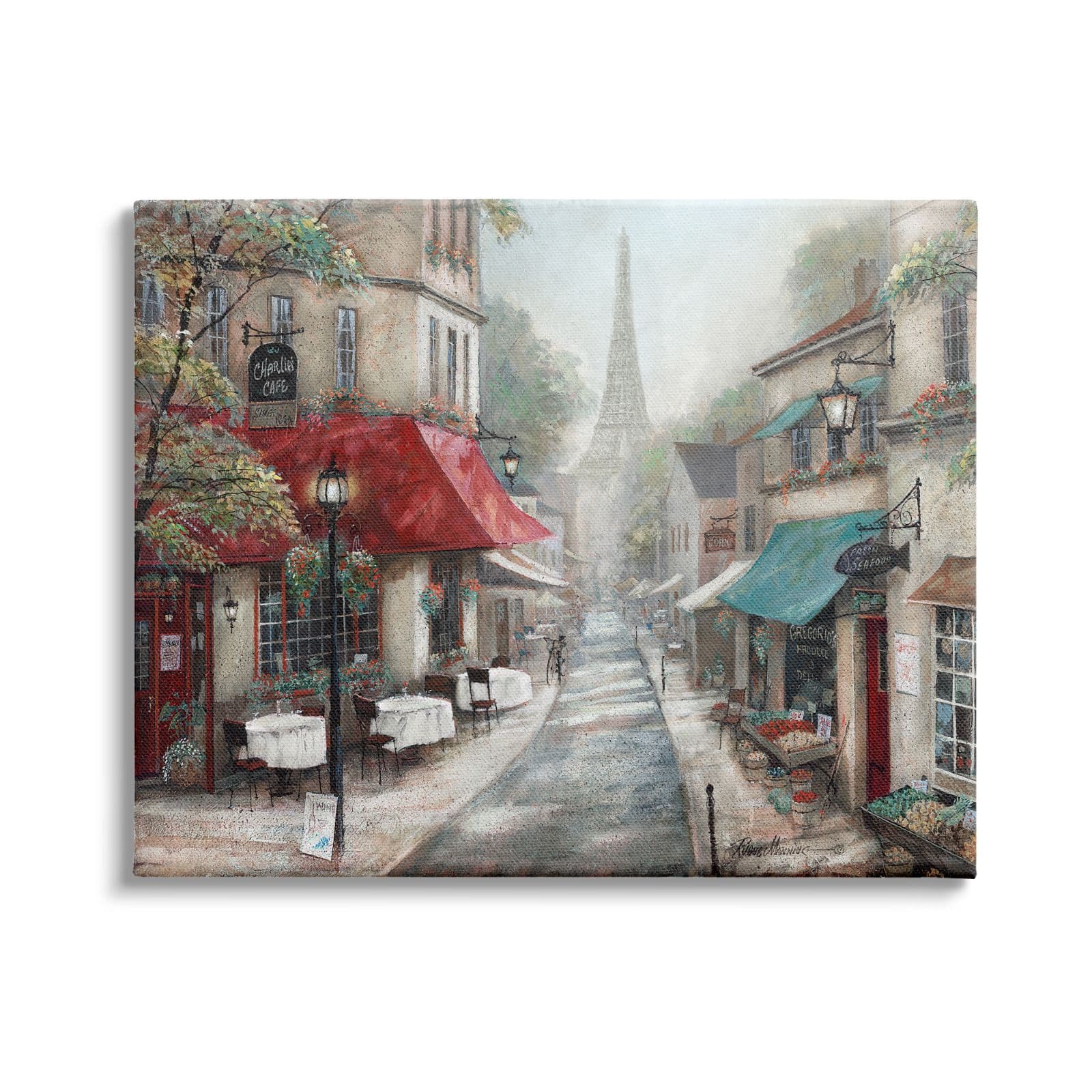 Stupell Industries Parisian City Streets Traditional Countryside Bistro Architecture Canvas Wall Art