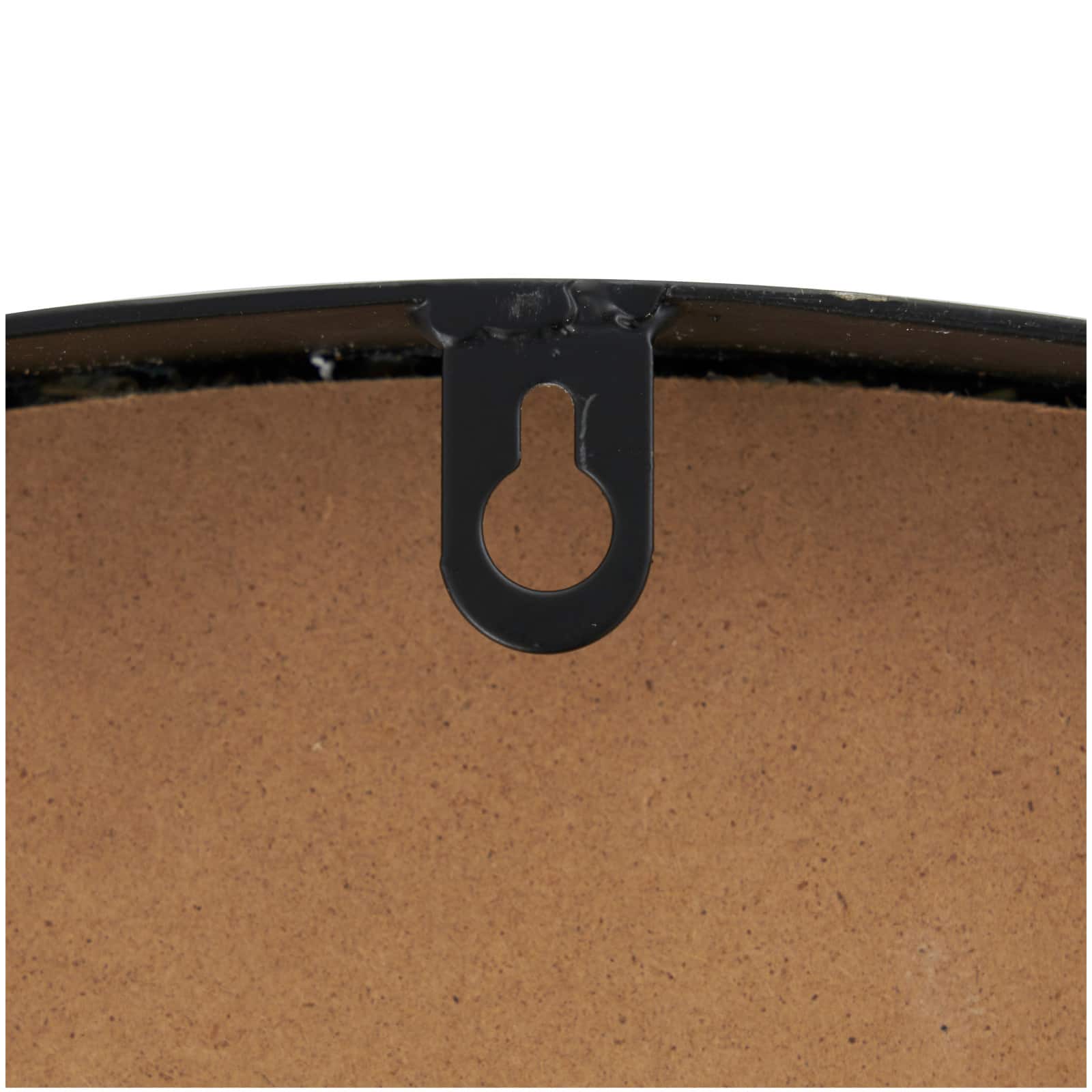 28" Light Brown Wall Clock with Black Metal Frame