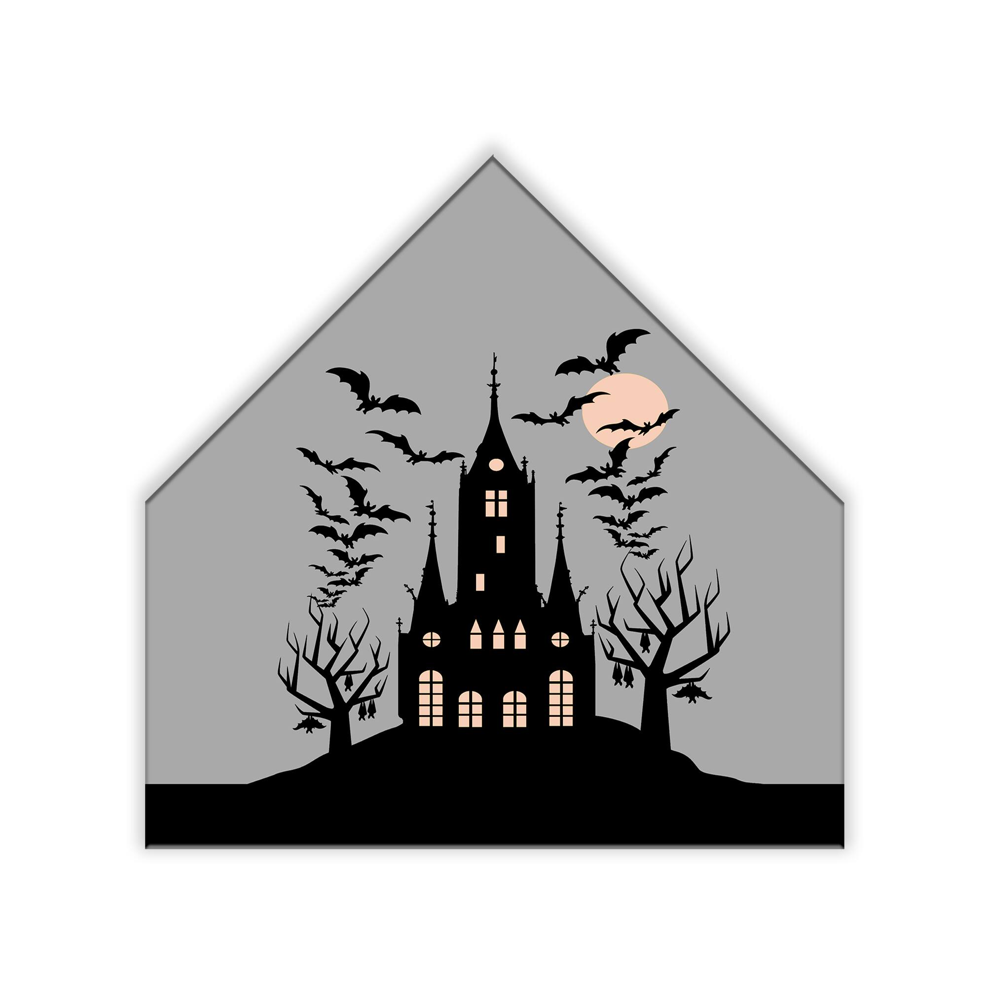 Haunted House Gray House Shaped Canvas Wall Art Michaels