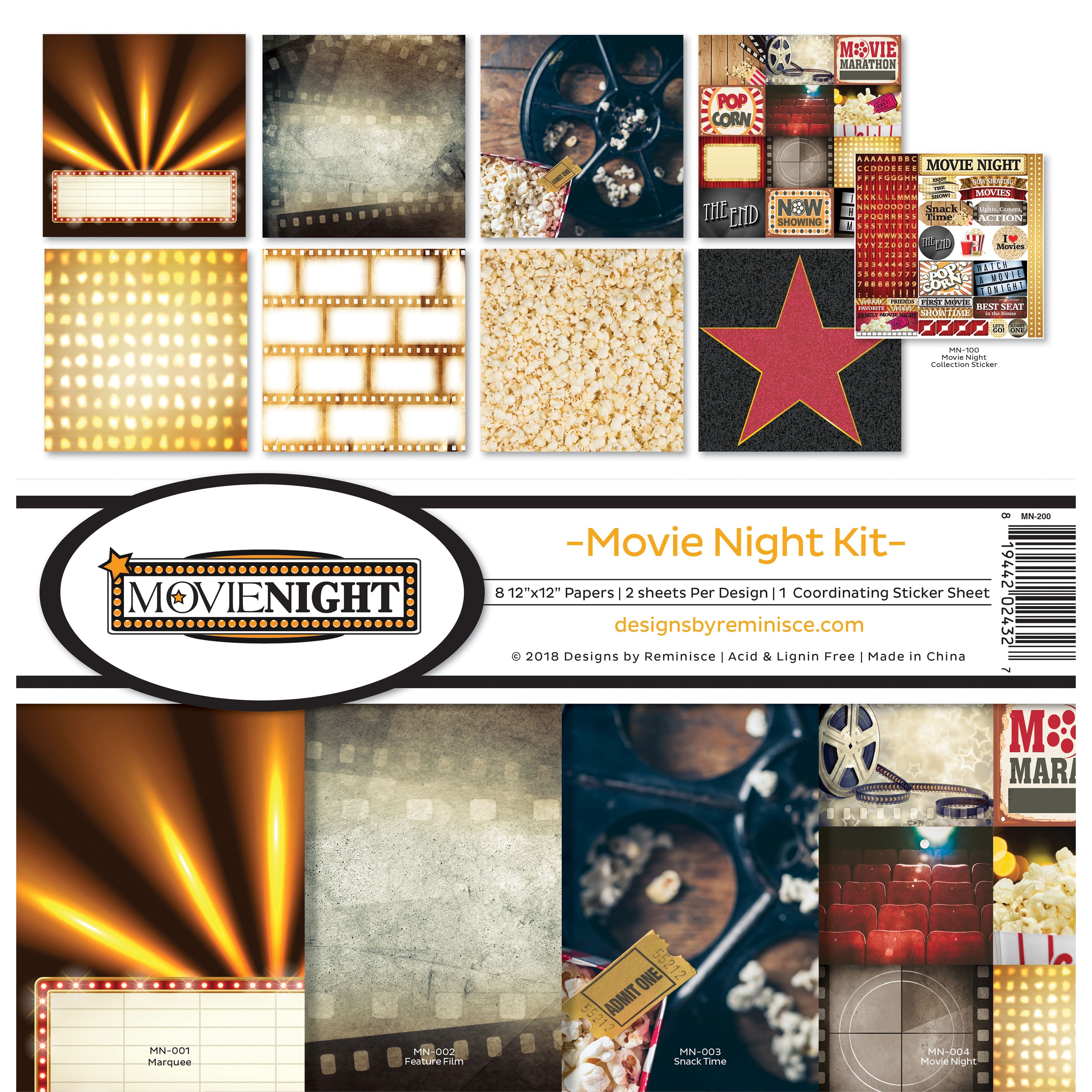 Reminisce Collection Kit 12&#x22;X12&#x22;-Movie Night