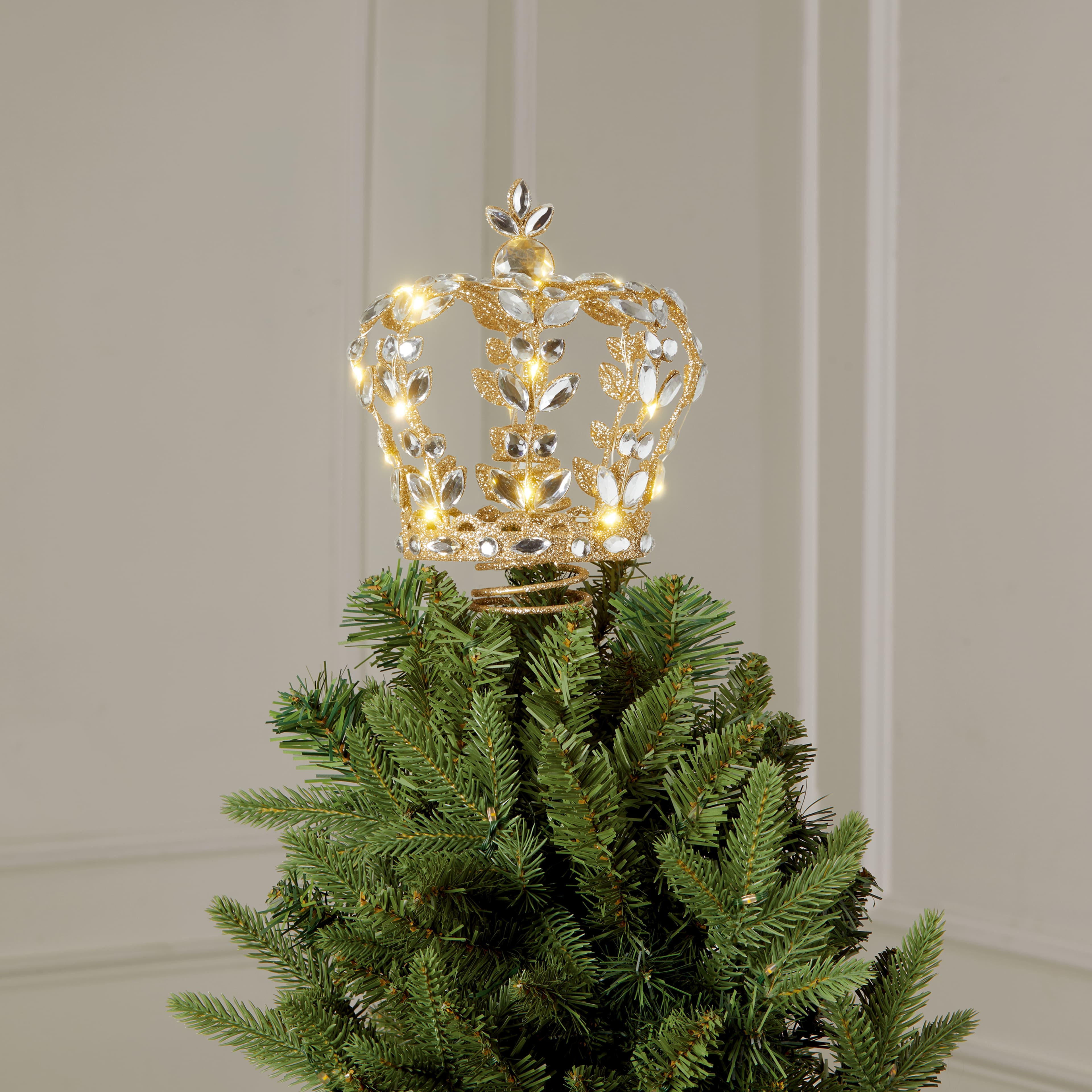 8.25&#x22; Jeweled Crown LED Tree Topper by Ashland&#xAE;