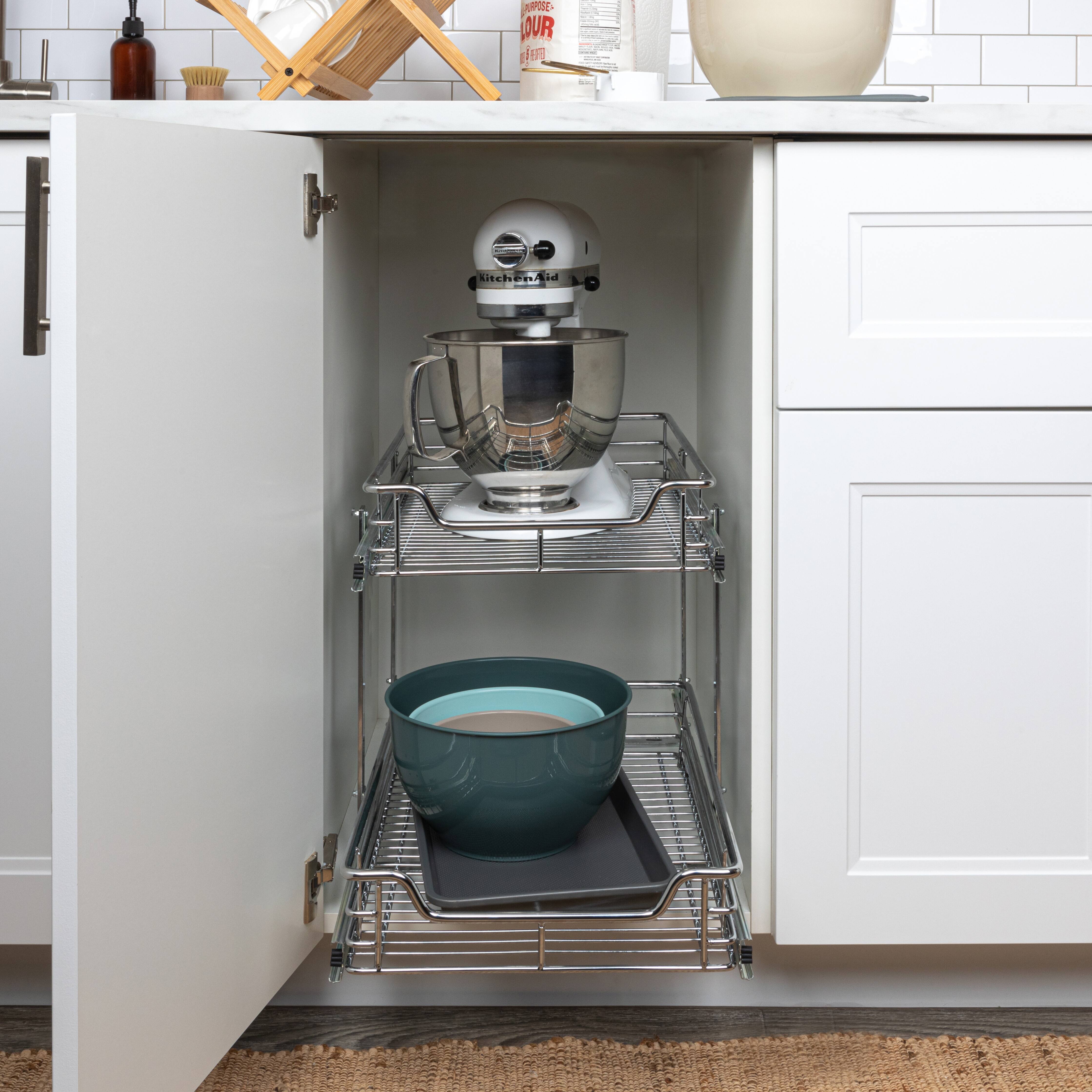 Household Essentials Glidez Chrome 2-Tier Cabinet Organizer