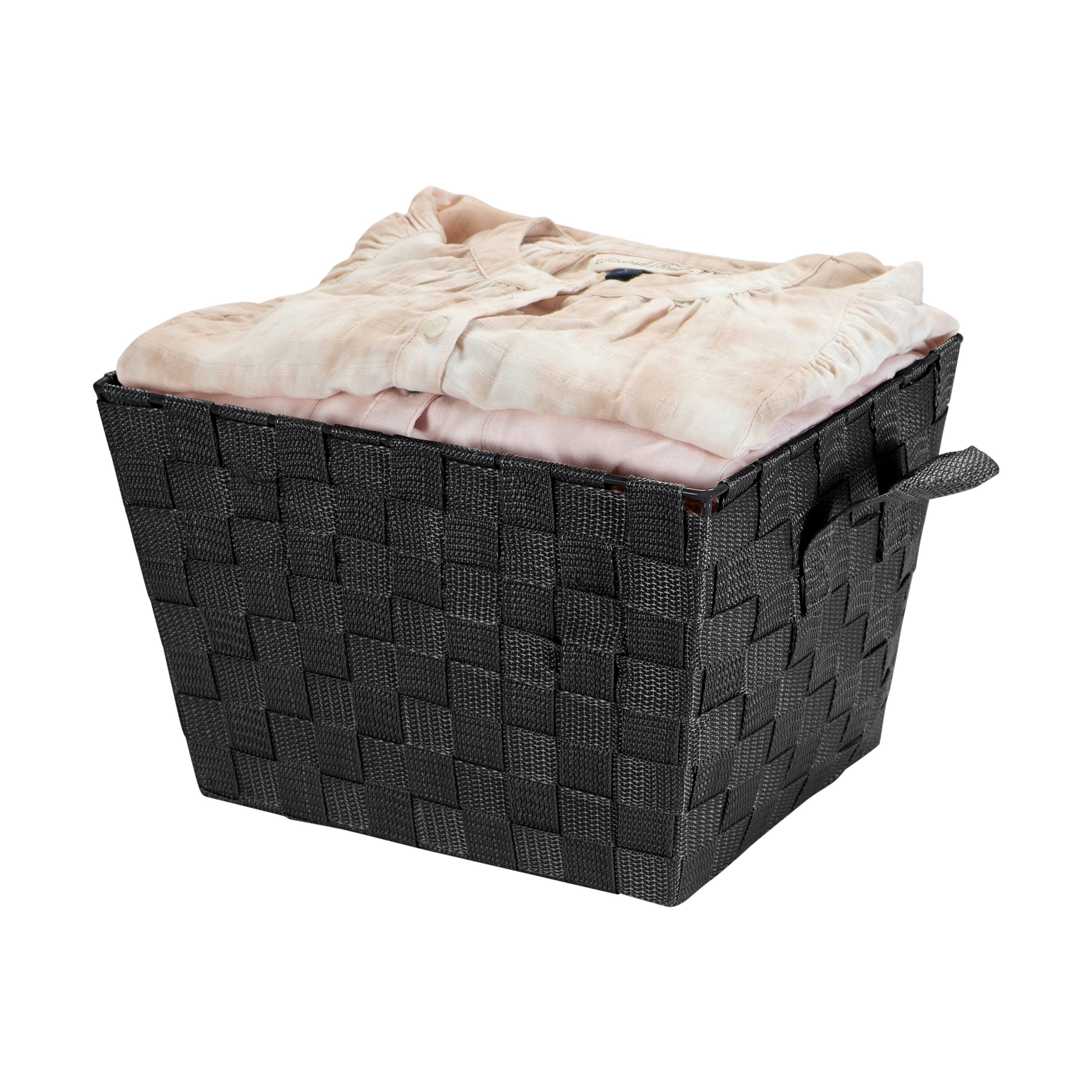 Simplify 10&#x22; Black Small Woven Storage Bin