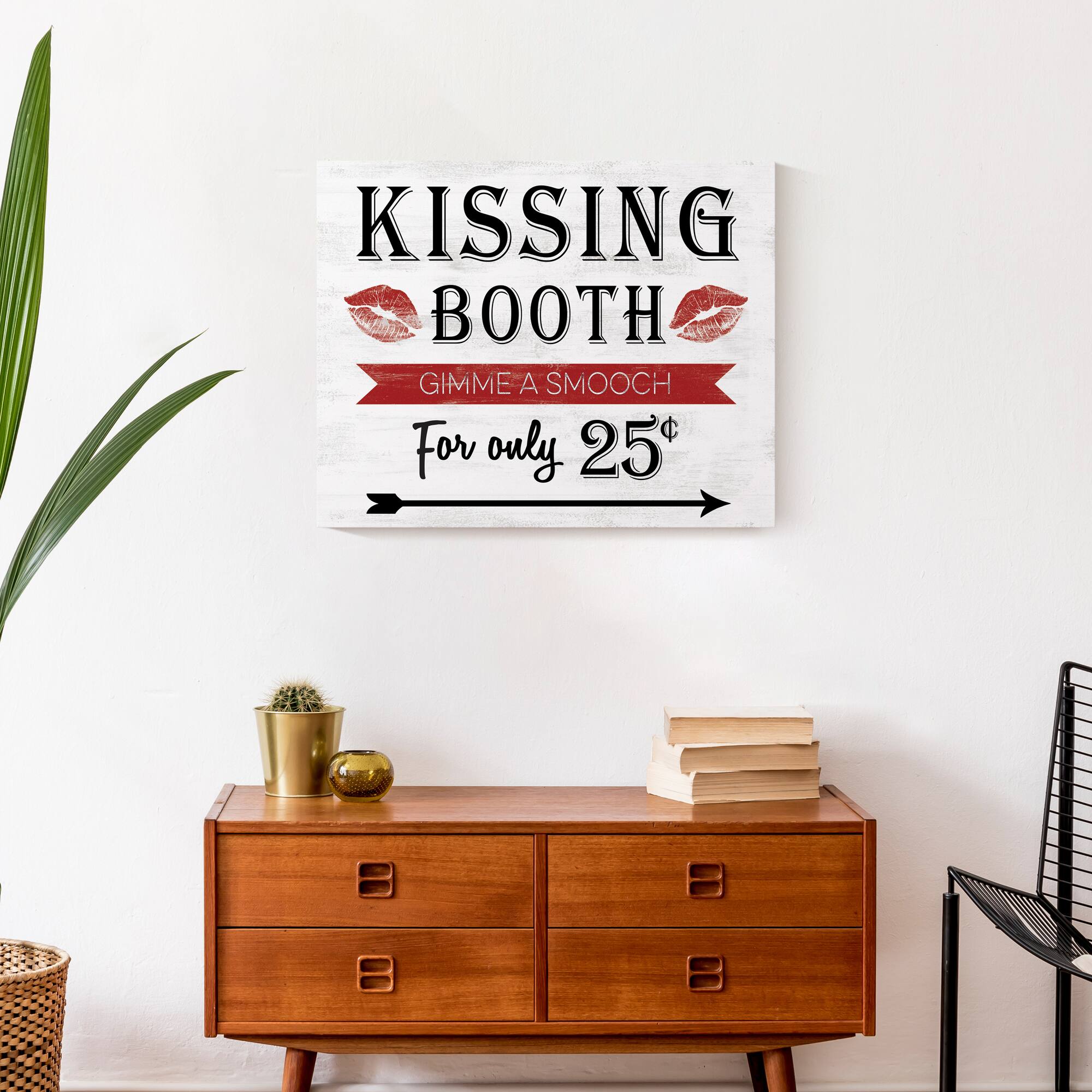 Kissing Booth Sign Canvas Wall Art