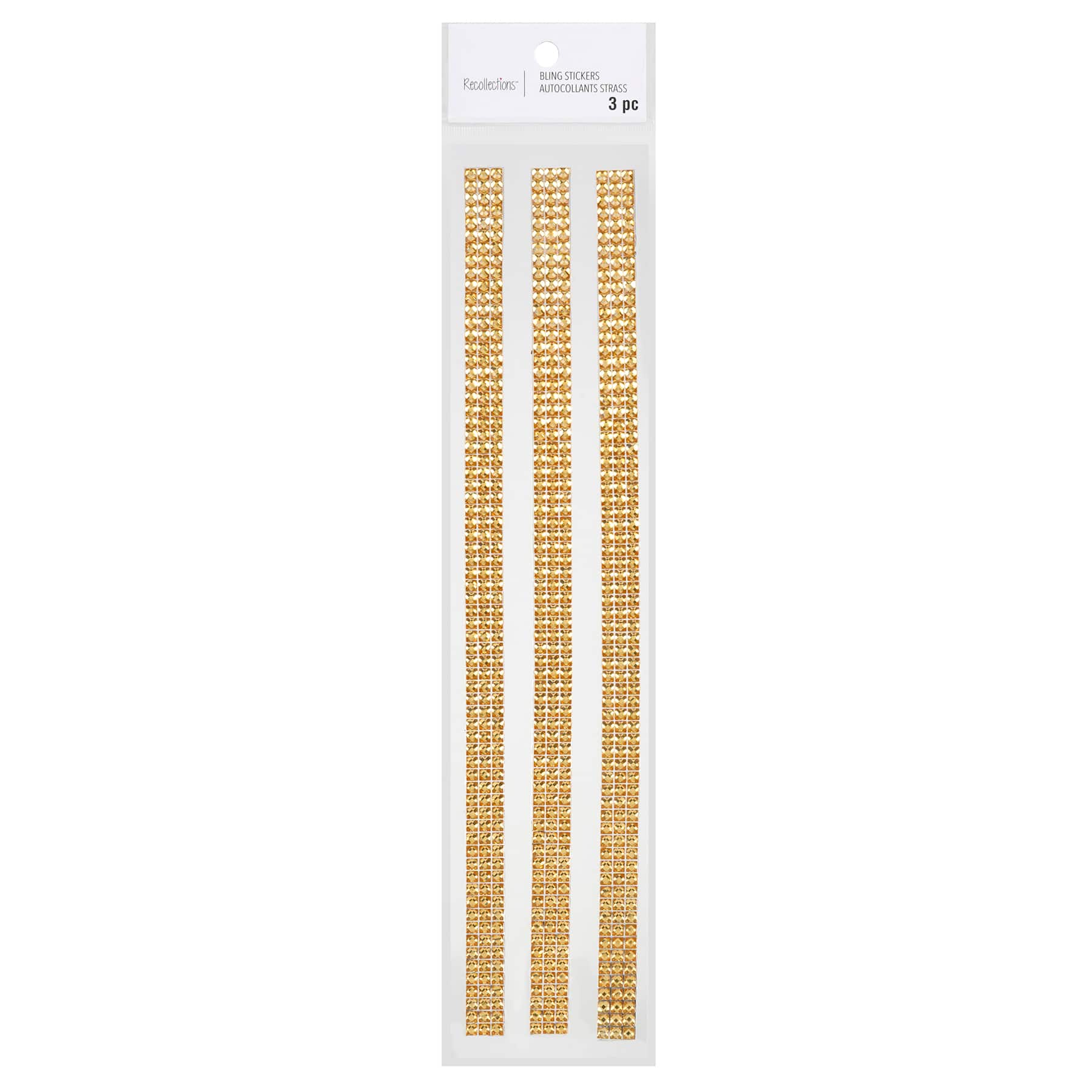 12 Packs: 3 ct. (36 total) Gold Rhinestone Borders by Recollections&#x2122;