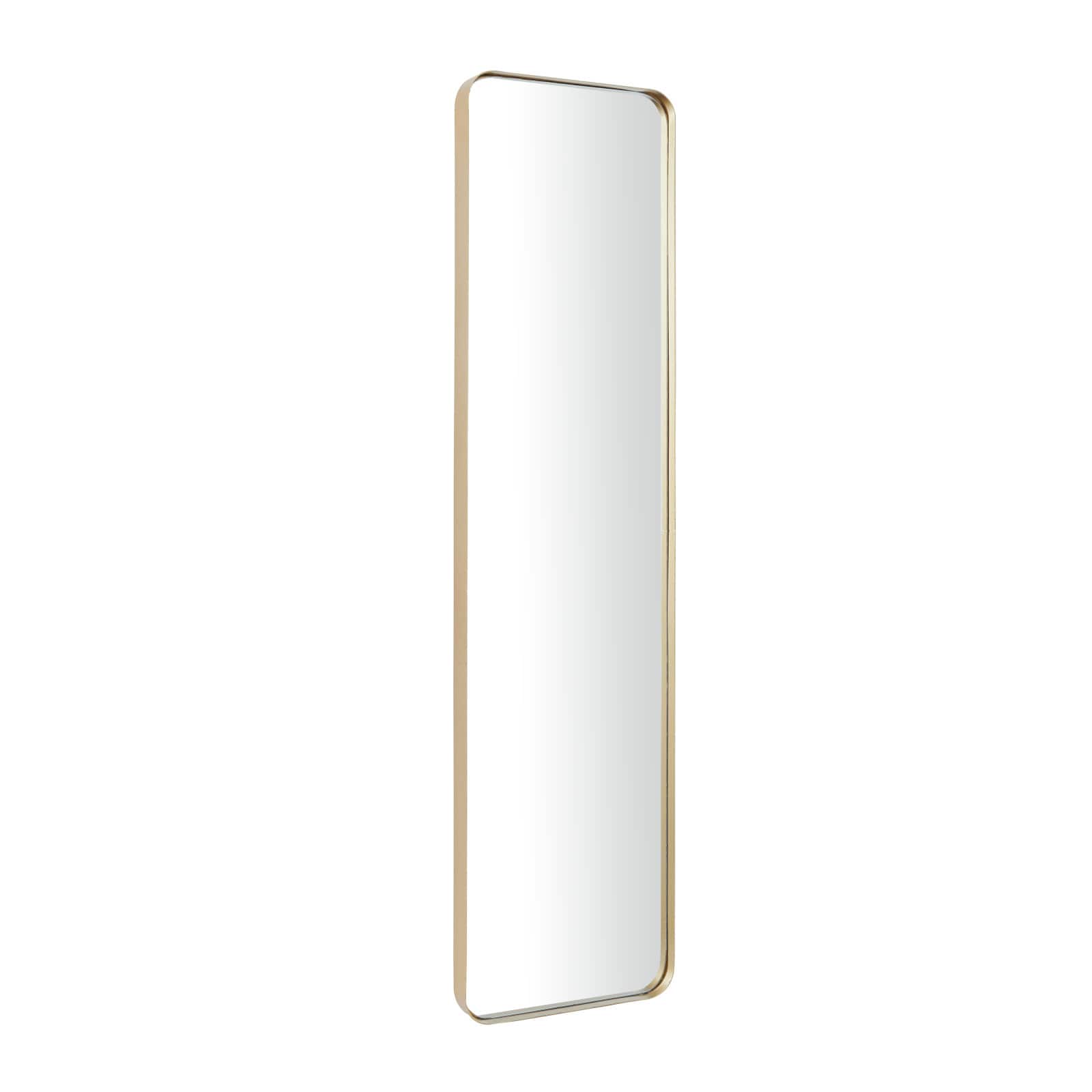 Gold Metal Wall Mirror with Thin Frame 12" x 2" x 48"