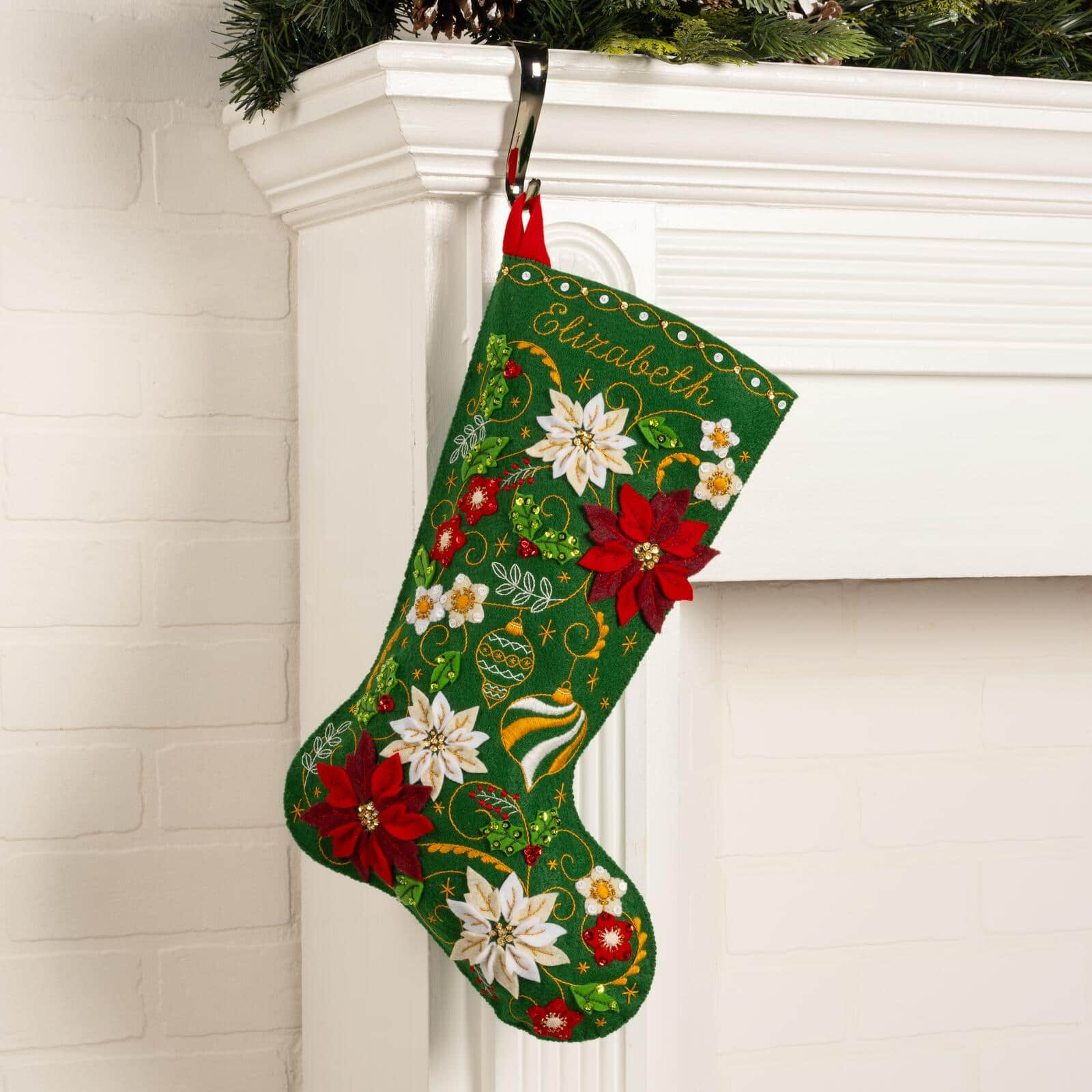 Bucilla&#xAE; Poinsettia Elegance Felt Stocking Kit