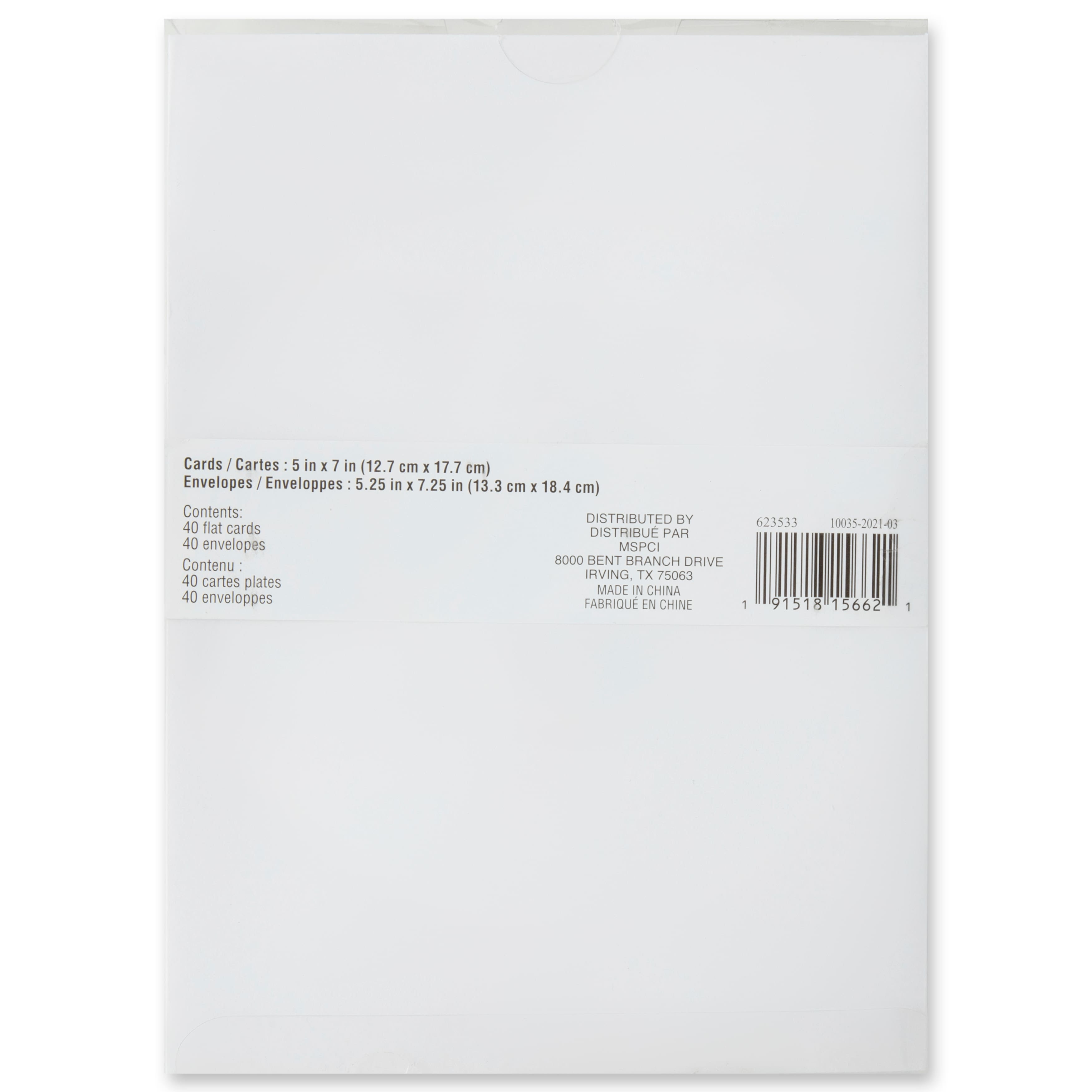 9 Packs: 40 ct. (360 total) White & Gold Foil Flat Cards & Envelopes by Recollections™, 5" x 7"