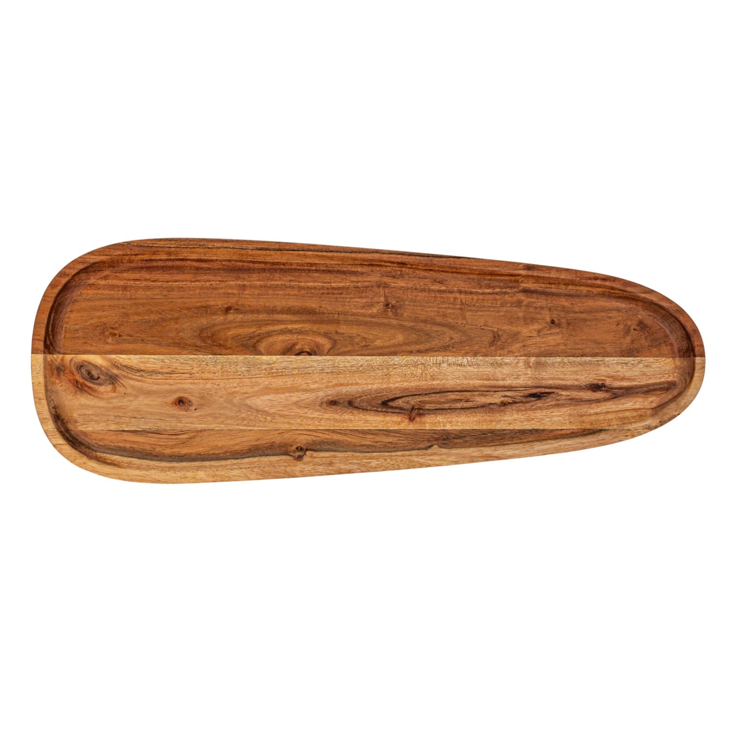 21&#x22; Natural Long Acacia Wood Oval Serving Tray