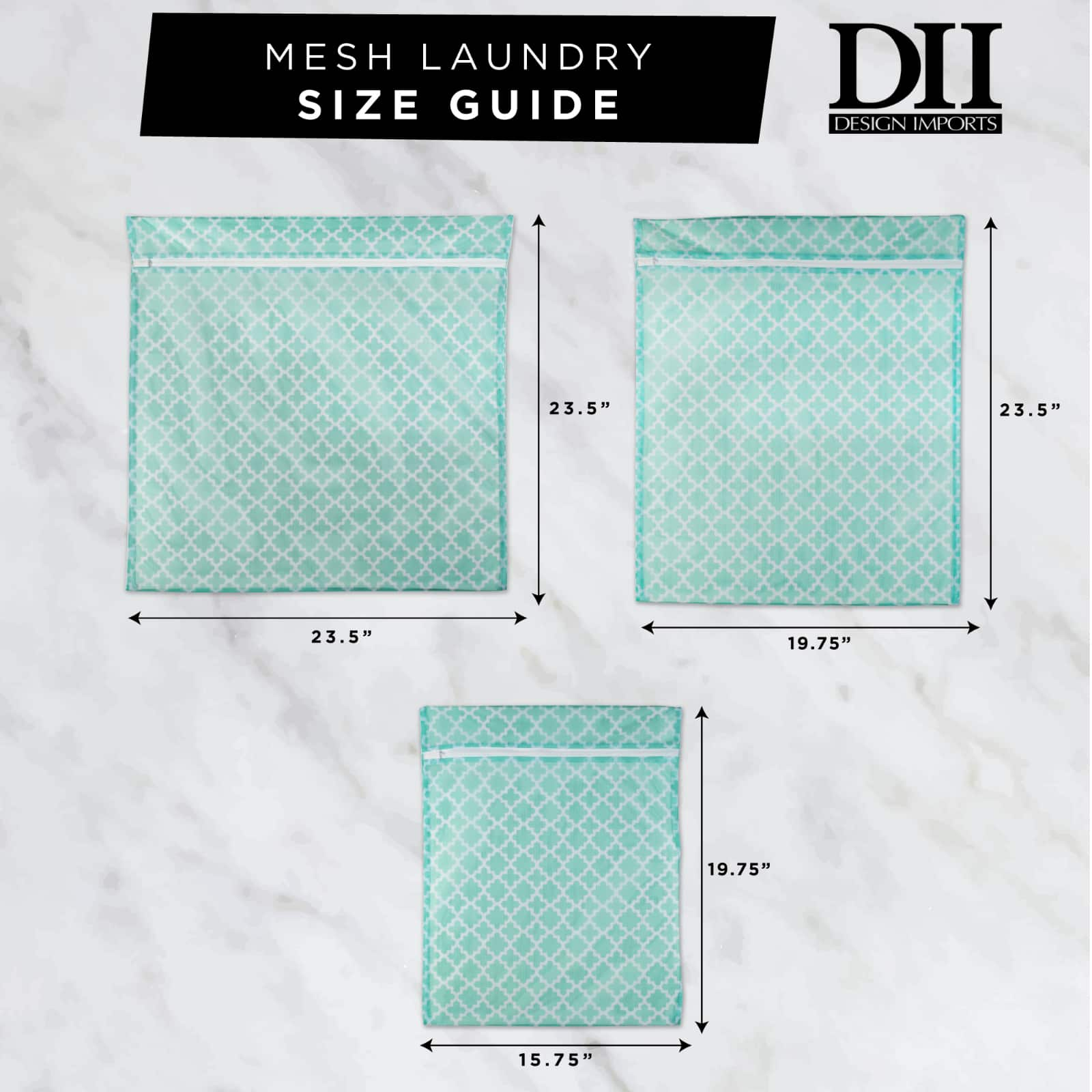 DII&#xAE; Aqua Lattice Mesh Laundry Bags, Set G