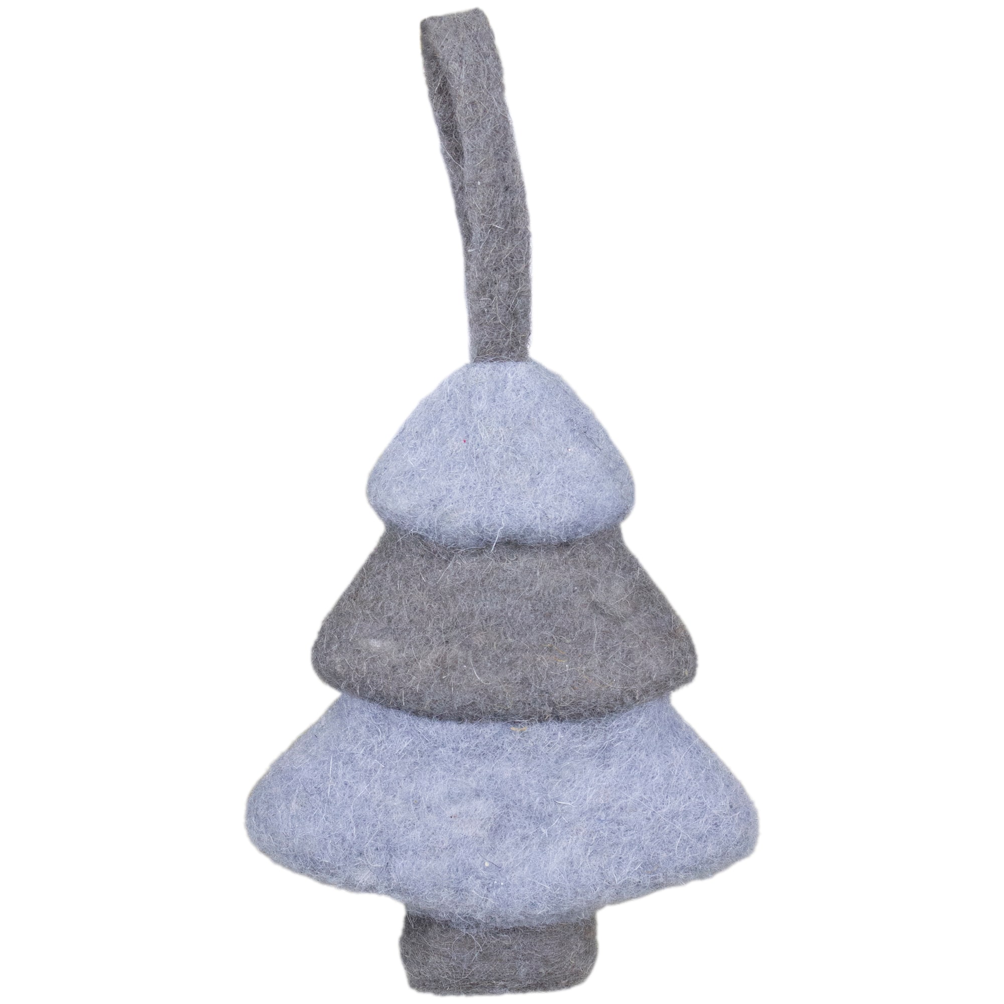 6 Gray & Blue Felt Christmas Tree Ornament