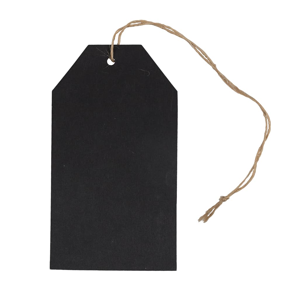 JAM Paper Black Recycled Kraft Premium Gift Tags with Twine String