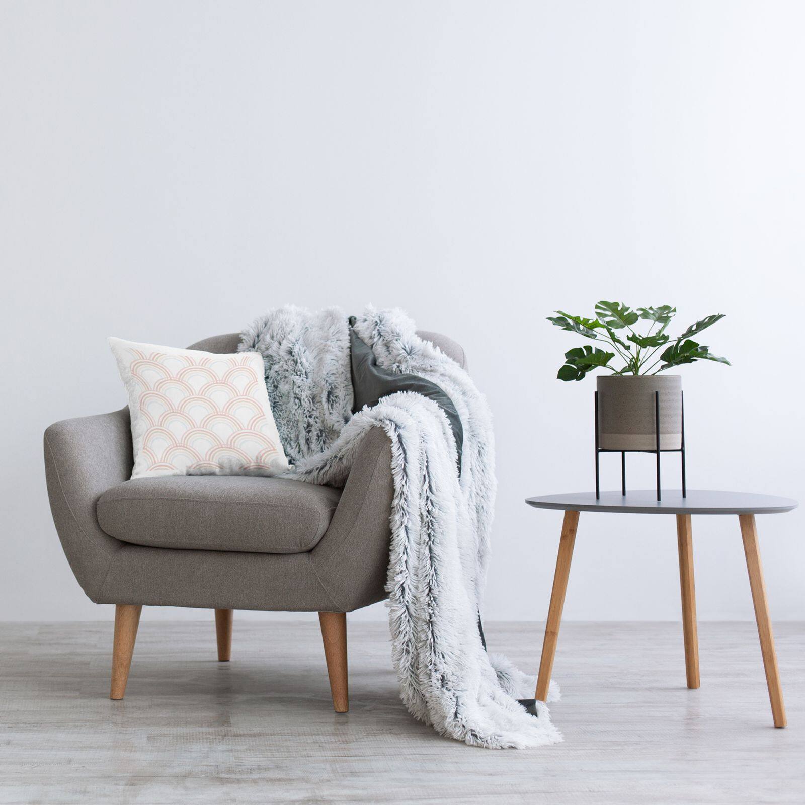 Stupell Industries Pastel Happy Rainbow Repeating Arch Pattern Throw Pillow, 18" x 18"