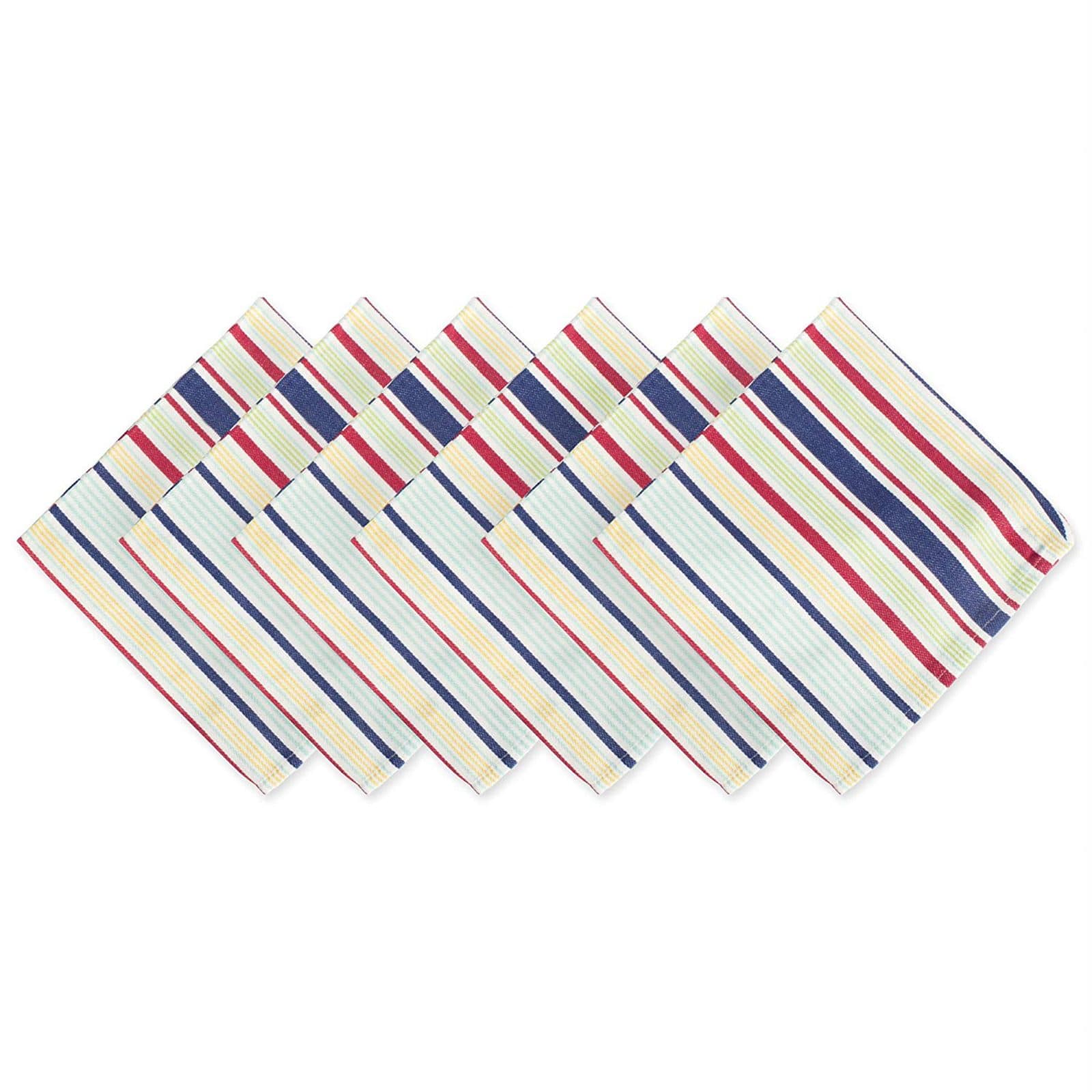 DII® Basic Primary Saturated Stripe Cloth Dinner Napkins, 6ct.