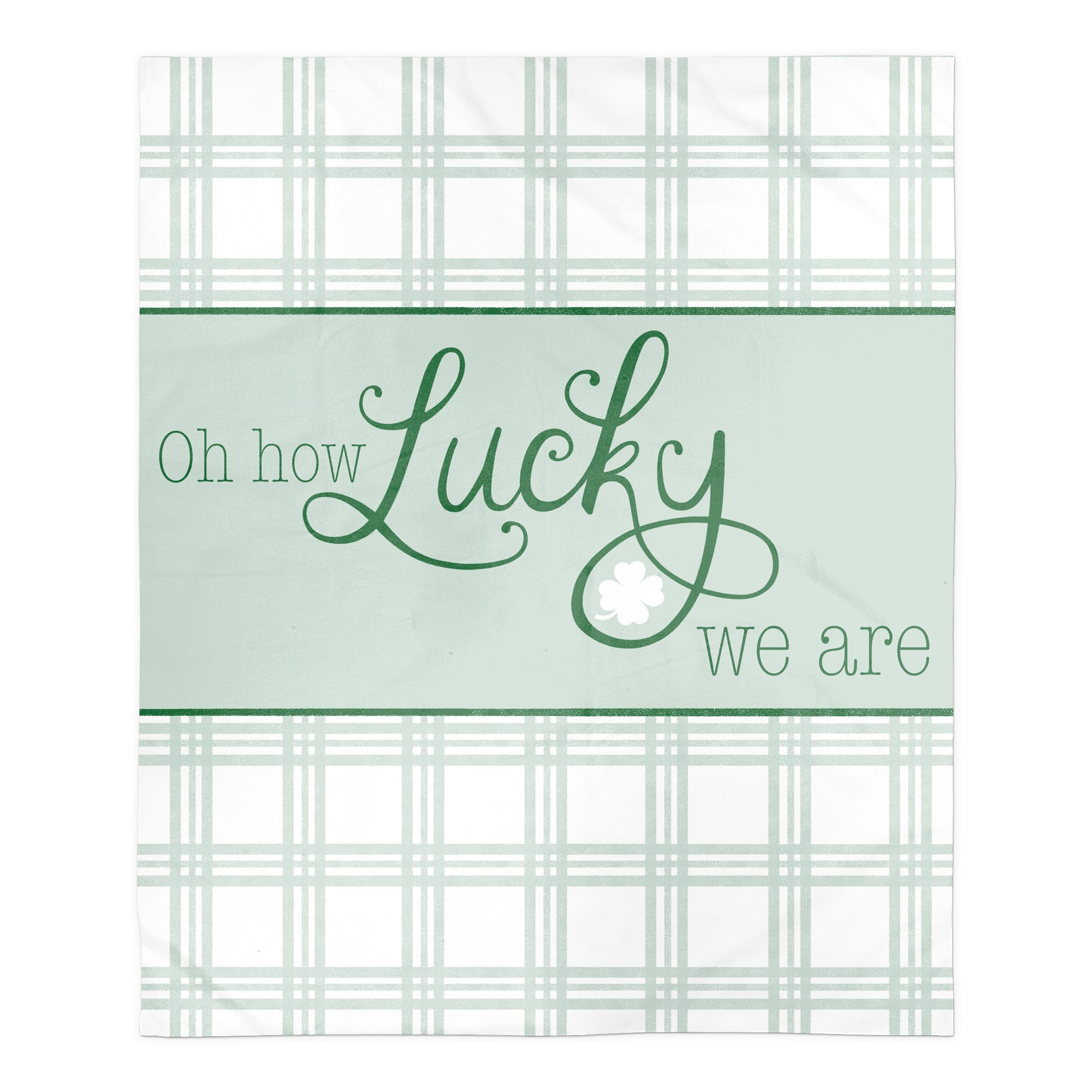 How Lucky We Plaid 50" x 60" Sherpa Fleece Blanket