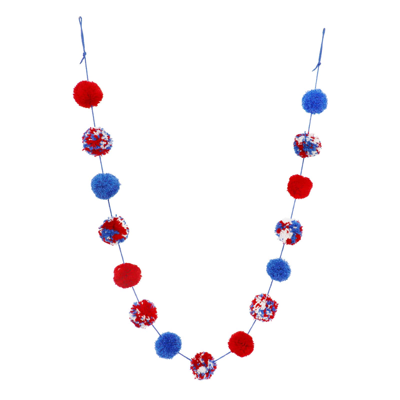 6ft. Red, White &#x26; Blue Pom Pom Garland by Celebrate It&#x2122;