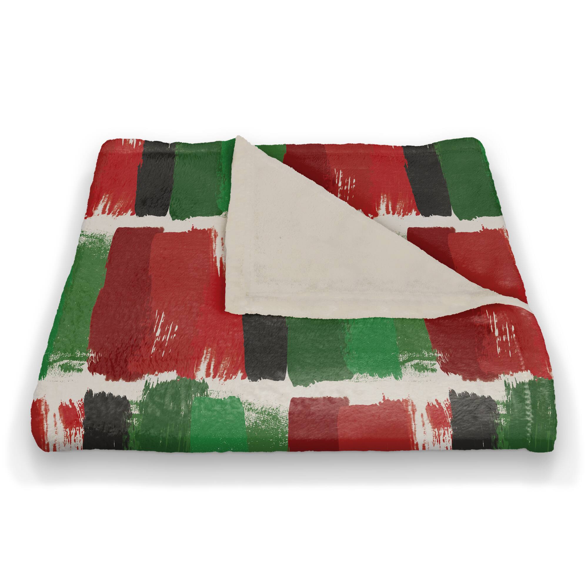 60" Kwanzaa Stroke Pattern Coral Fleece Blanket