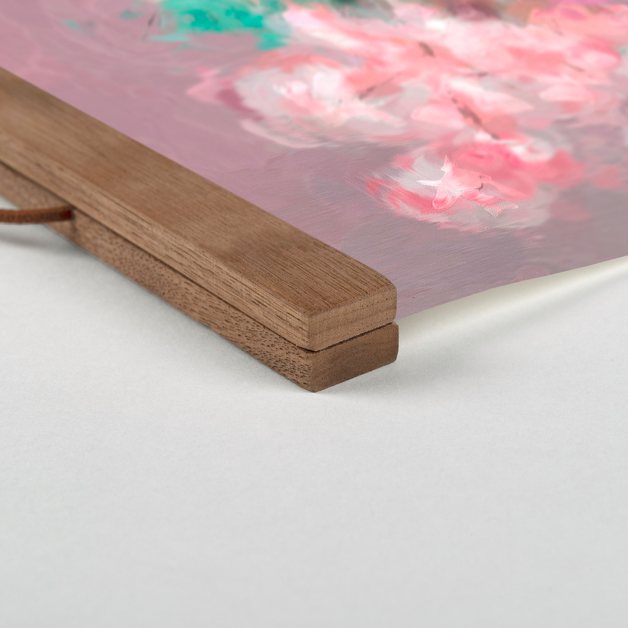 Tall Vased Florals 16" x 20" Teak Hanging Canvas