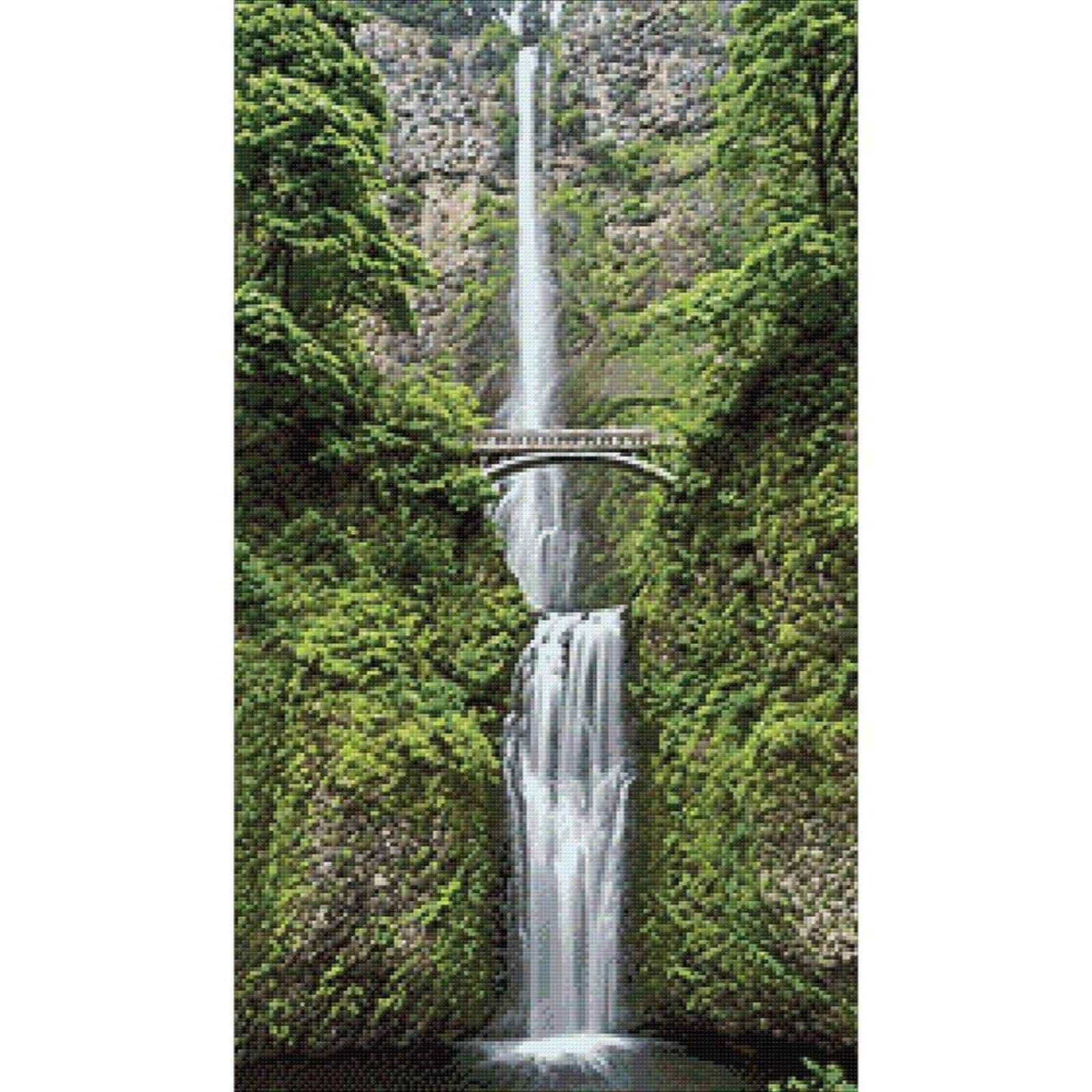Crafting Spark Waterfall in the Mountains Diamond Painting Kit