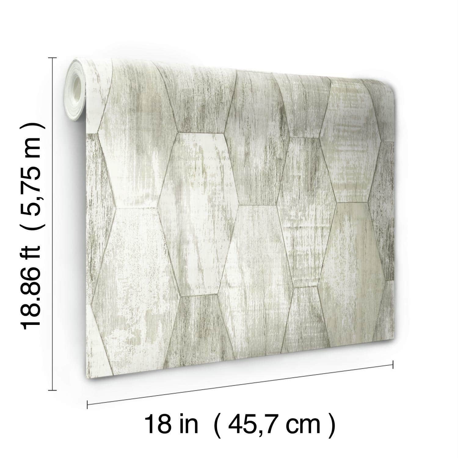 RoomMates Wood Hexagon Tile Peel & Stick Wallpaper