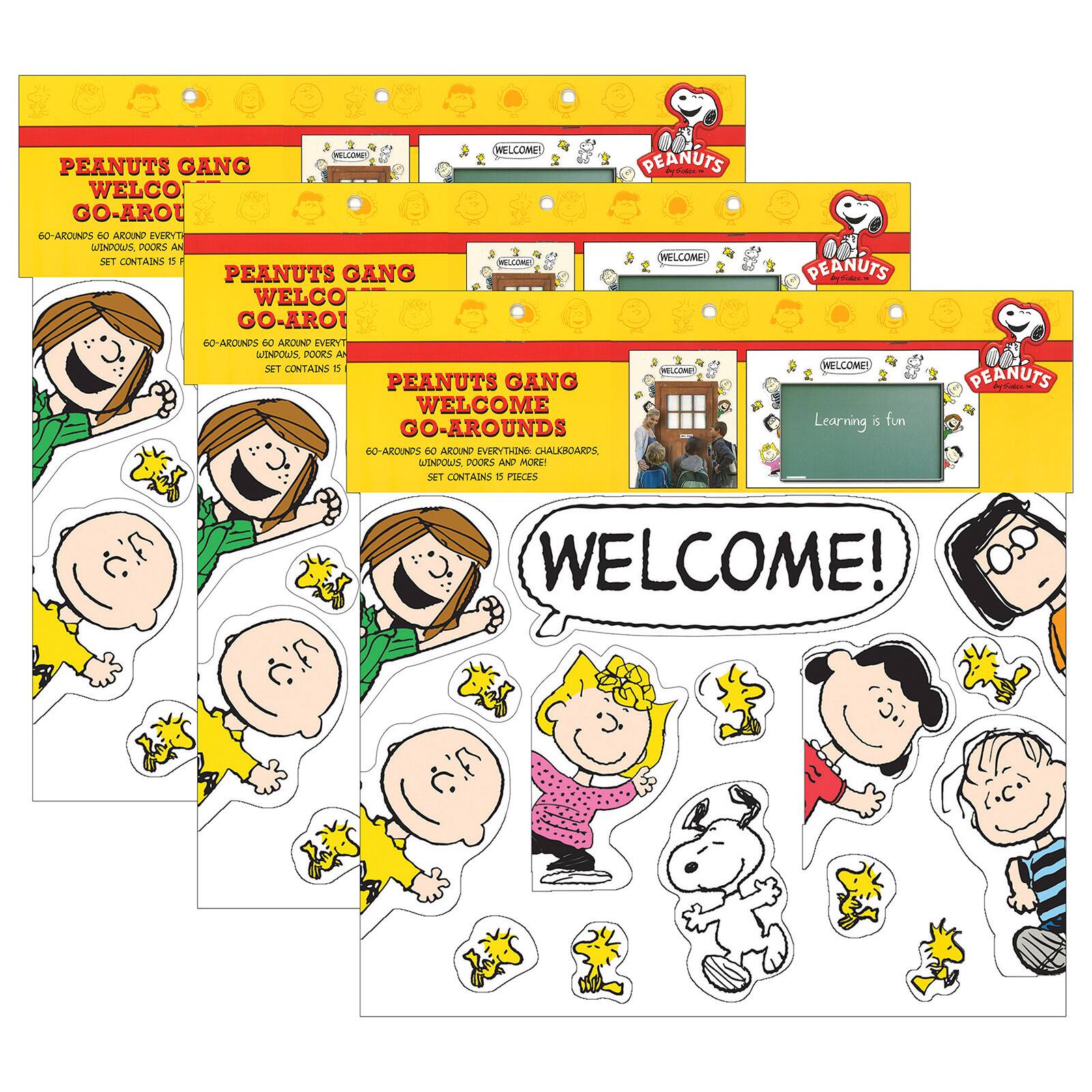 Eureka Peanuts® Welcome Go-Arounds®, 15 Pieces Per Set, 3 Sets