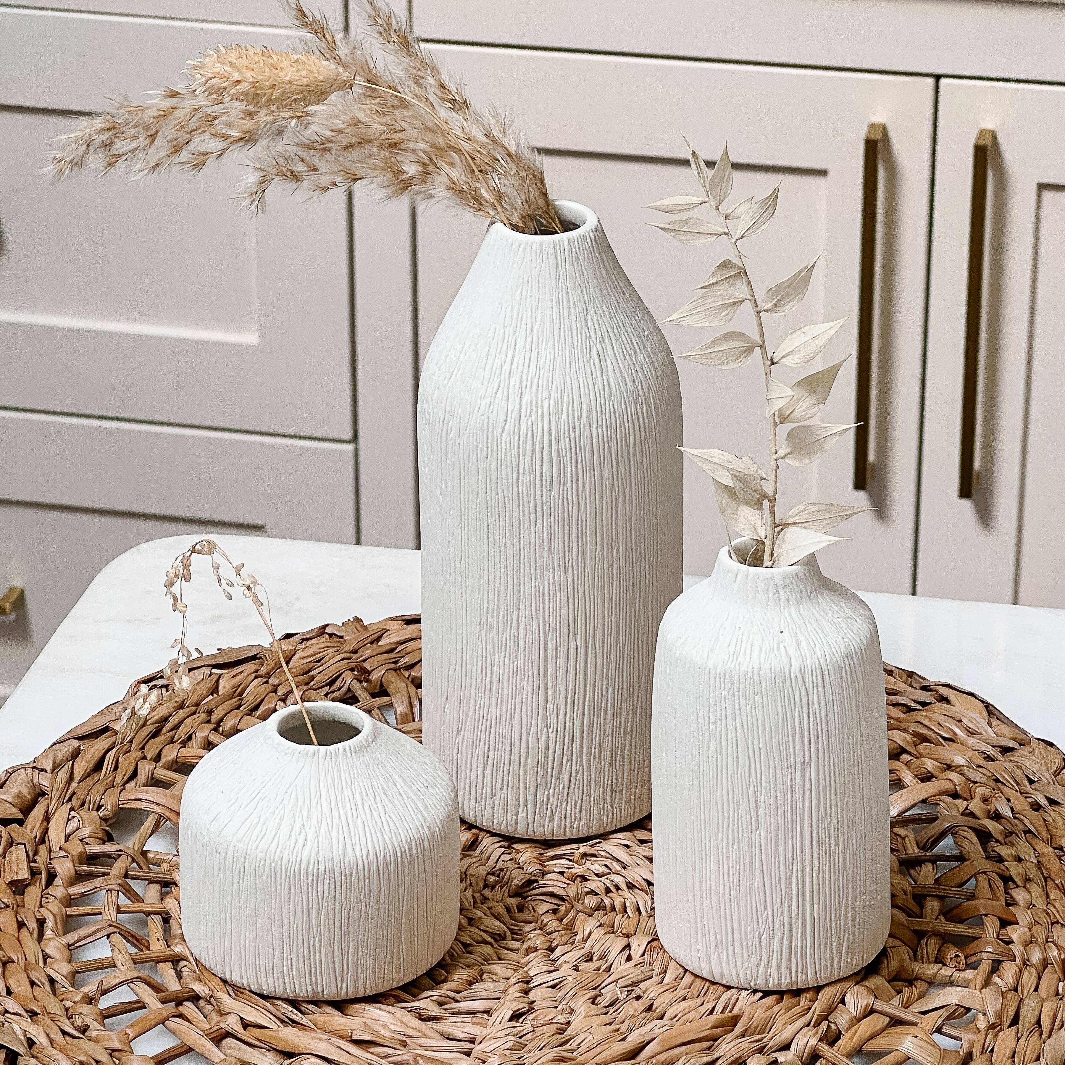 Kate Aspen® White Boho Ceramic Bud Vase Set