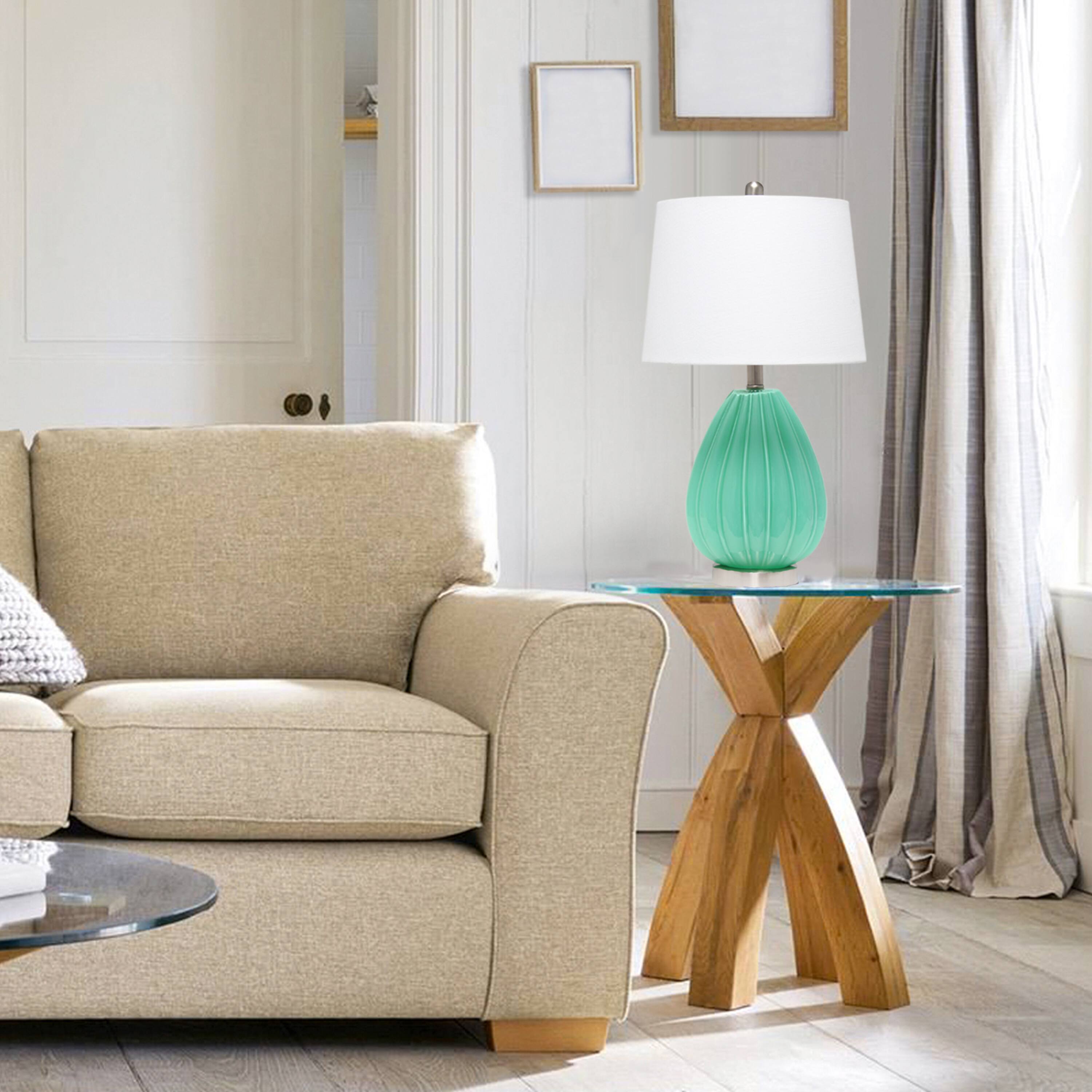 Lalia Home 23" Pleated Table Lamp with White Fabric Shade