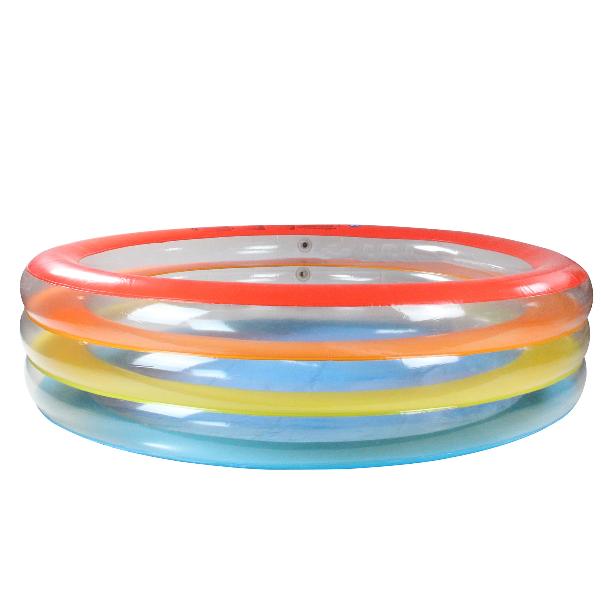 Pool Central&#xAE; 6ft. Inflatable Multicolor 3 Ring Transparent Swimming Pool