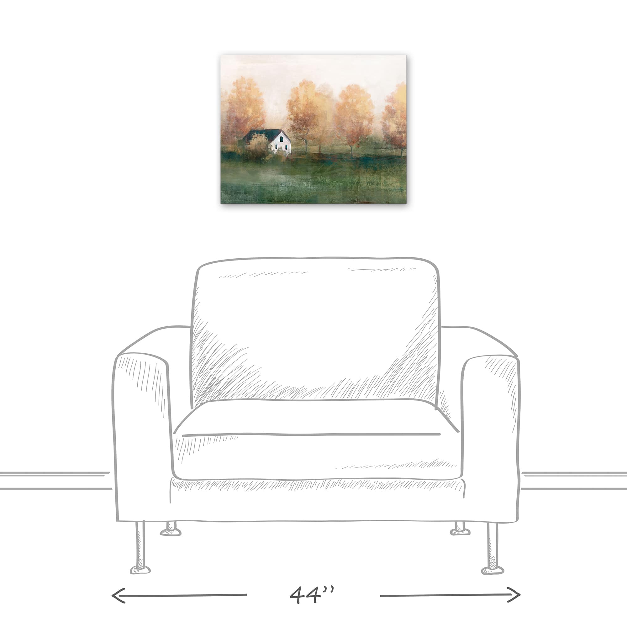 Autumn Themed Landscape 20&#x22; x 16&#x22; Canvas Wall Art