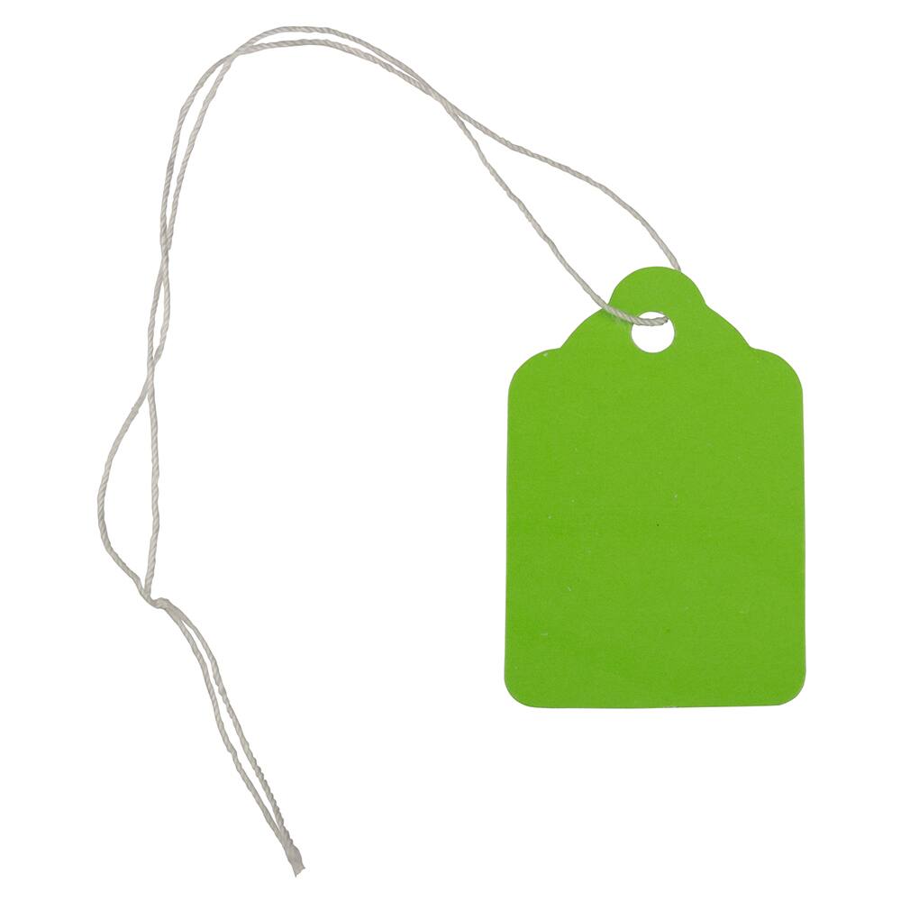 JAM Paper Lime Green Mini Gift Tags with String, 50ct.