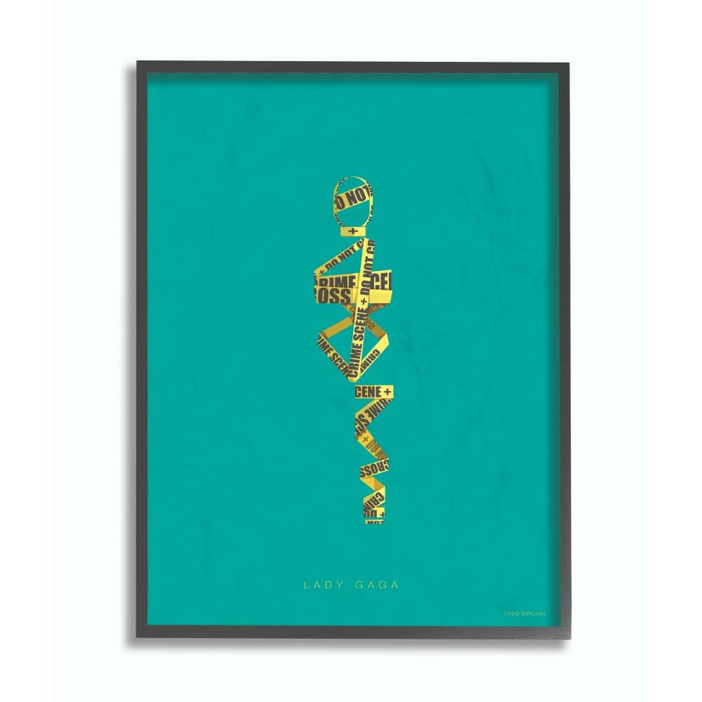Stupell Industries Lady Gaga Minimalist Illustration Black Framed Wall Art