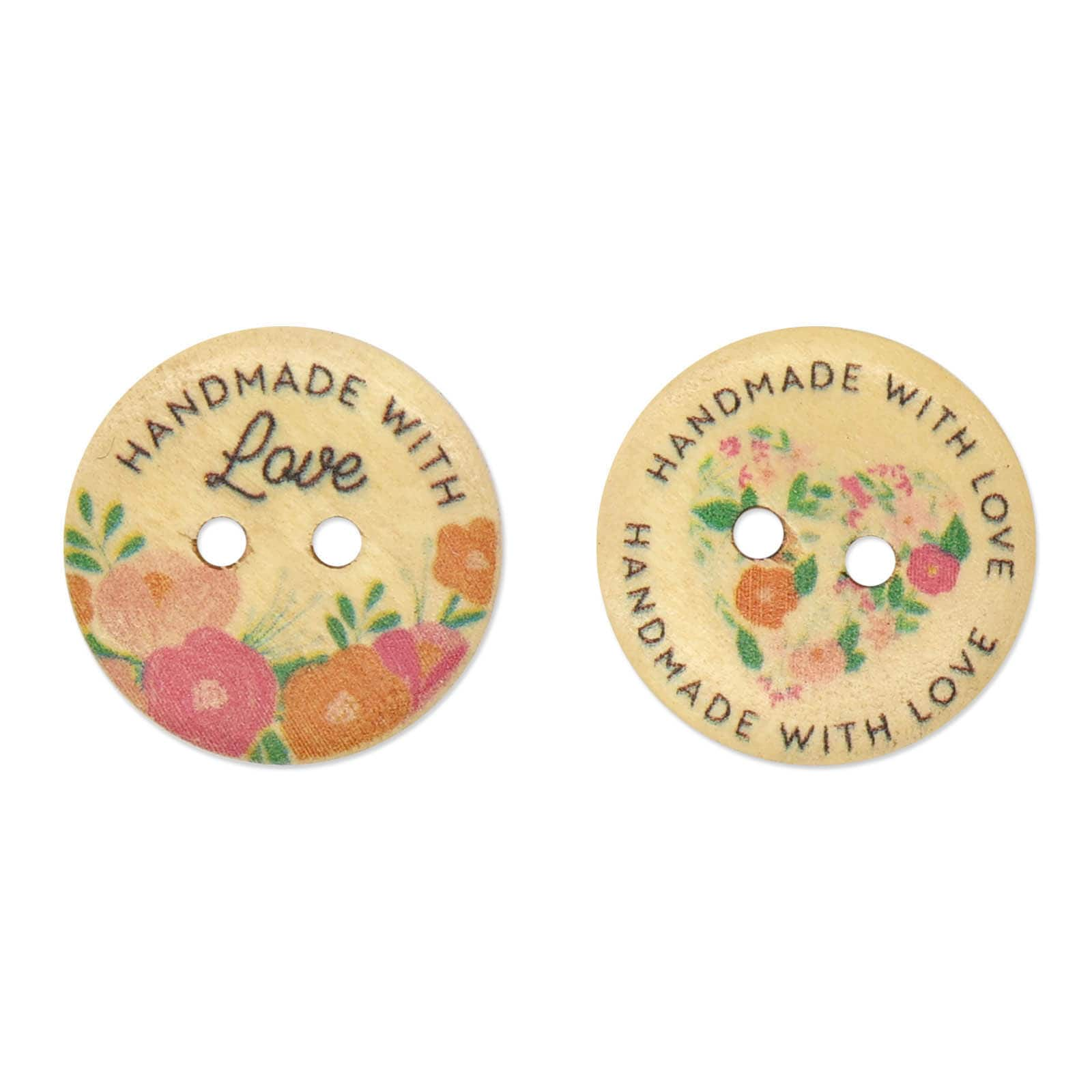 Floral Wooden Buttons by Loops &#x26; Threads&#xAE;