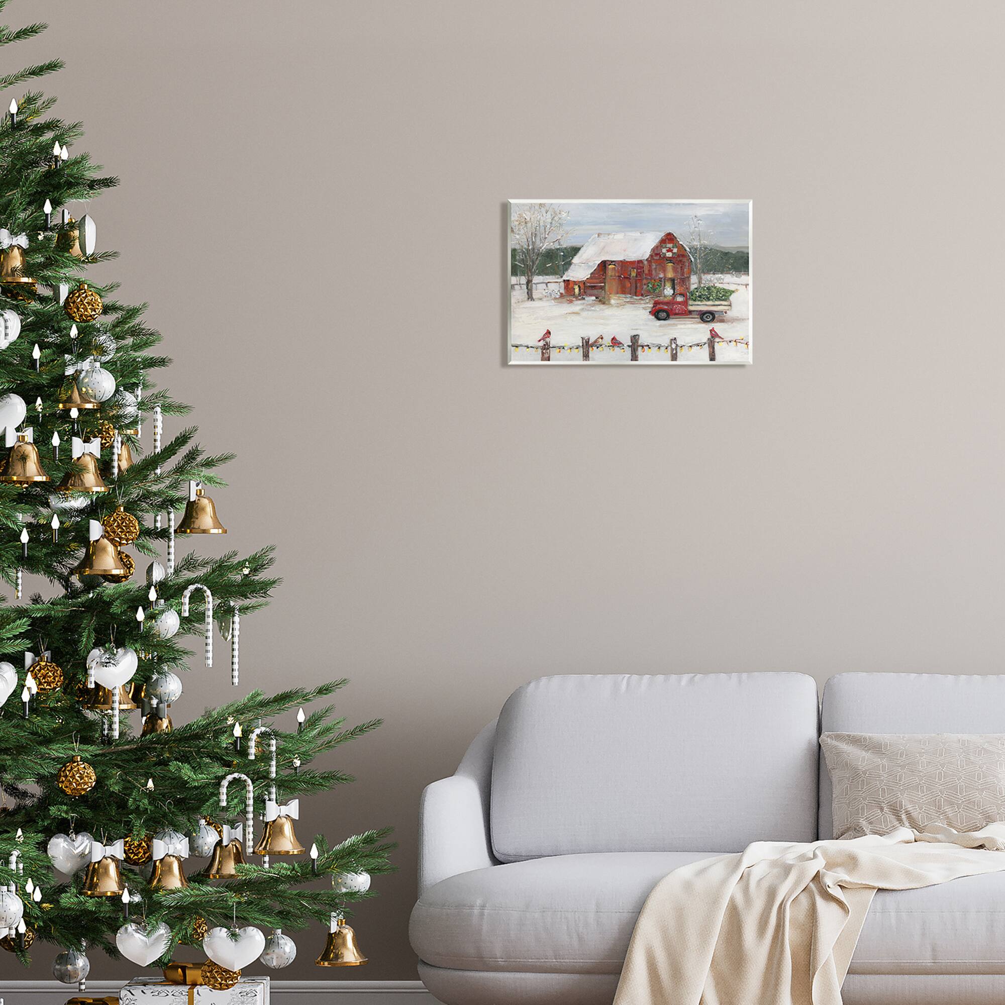 Stupell Industries Snowy Holiday Tree Farm Landscape Wall Plaque Art