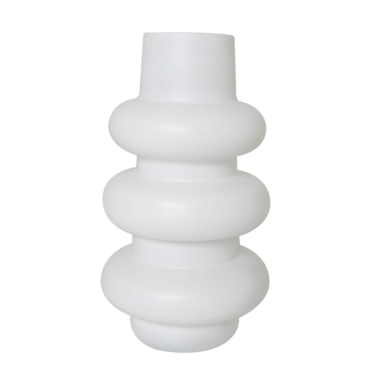 White Glass Dimensional Bubble Vase Set