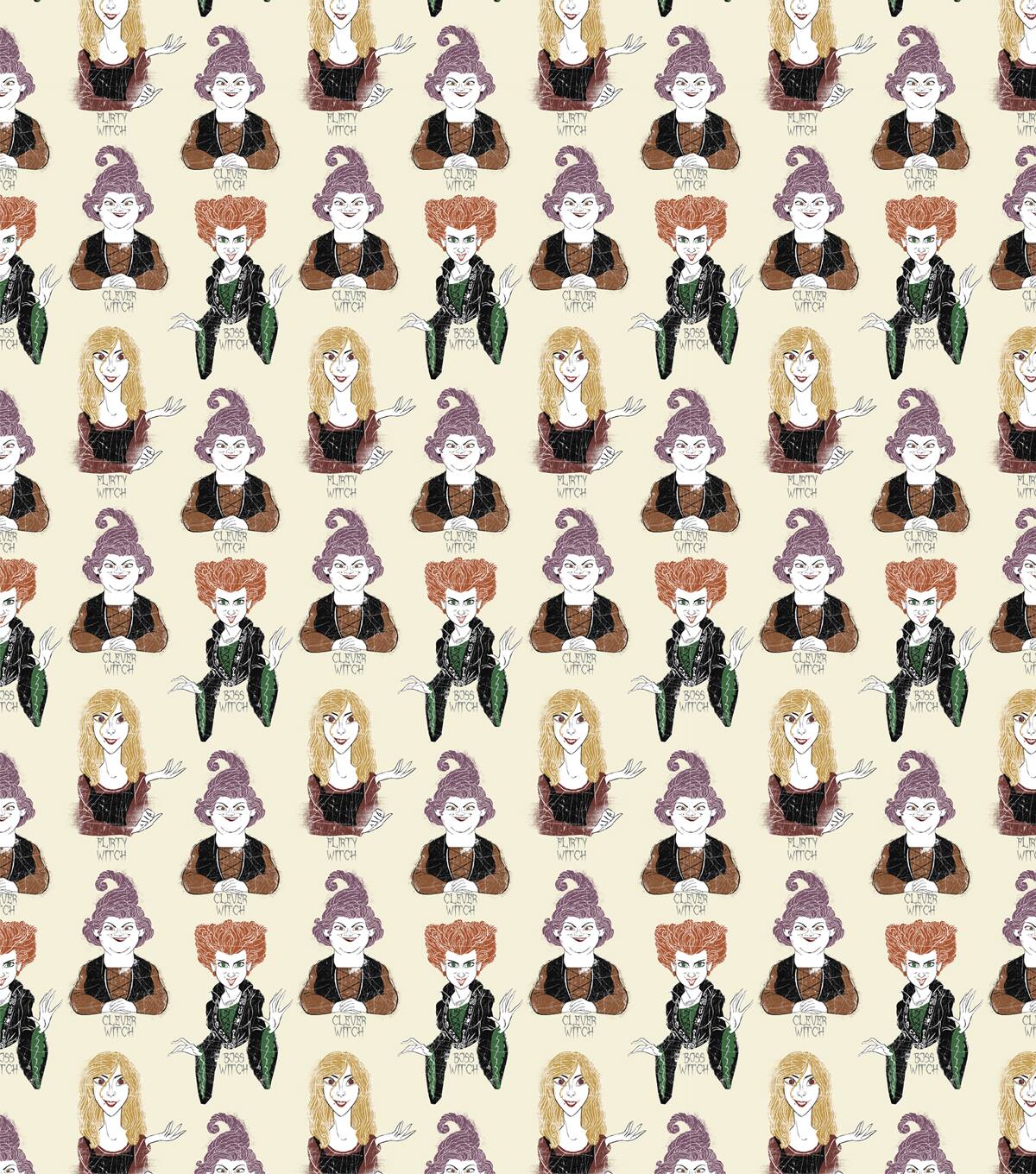 Disney Hocus Pocus Three Witches Cotton Fabric