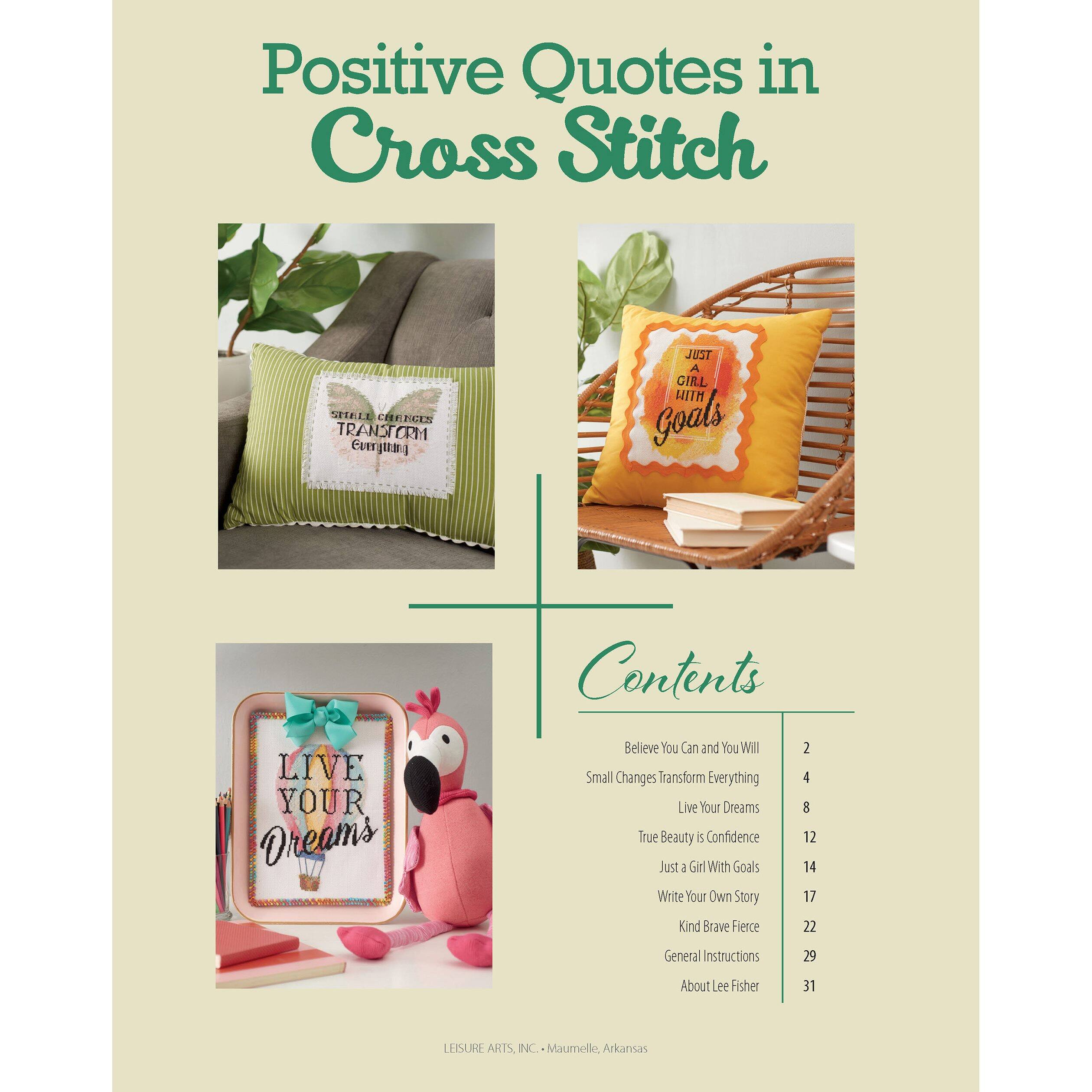 Leisure Arts&#xAE; Positive Quotes in Cross Stitch Book