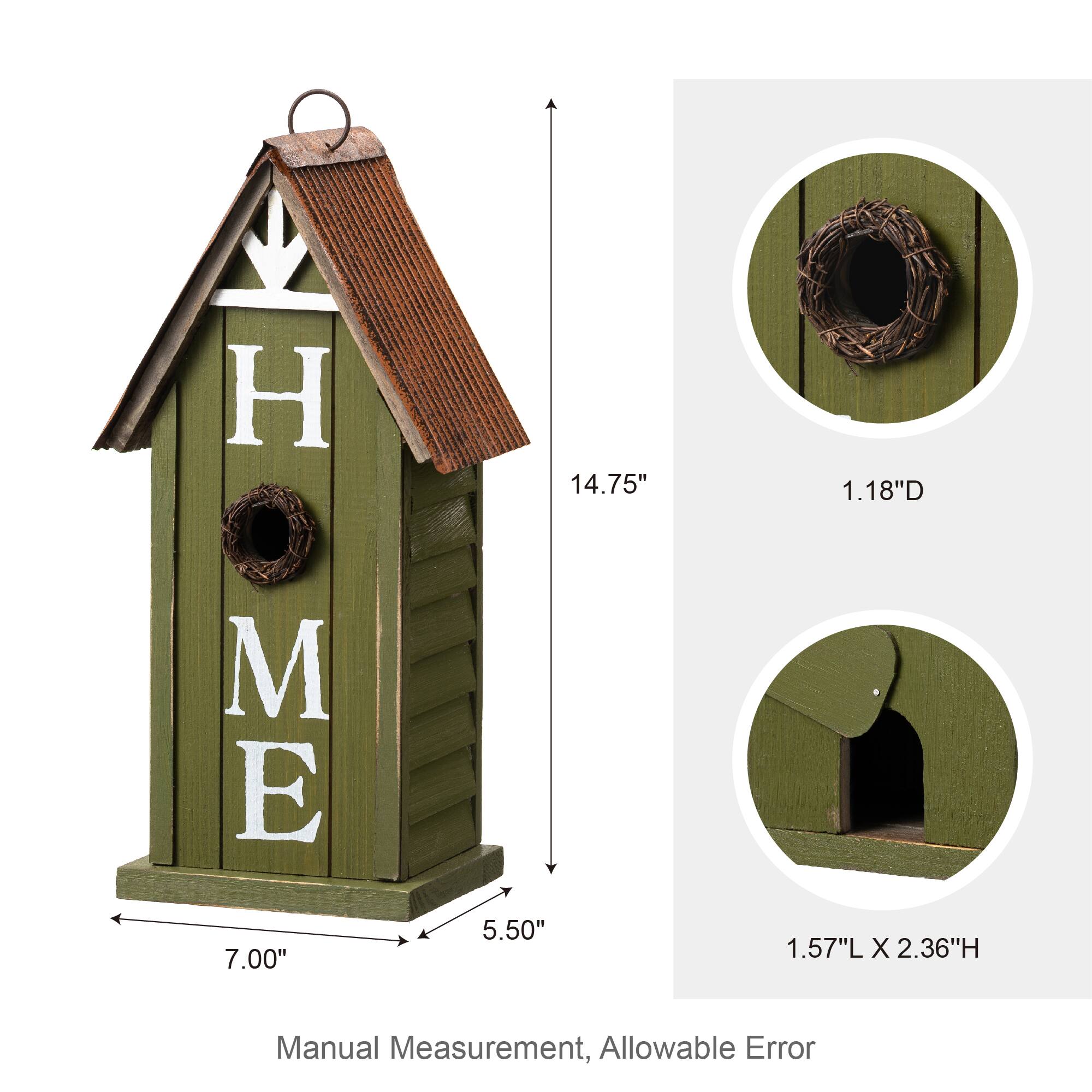 Glitzhome&#xAE; 14.75&#x22; Distressed Wood HOME Birdhouse