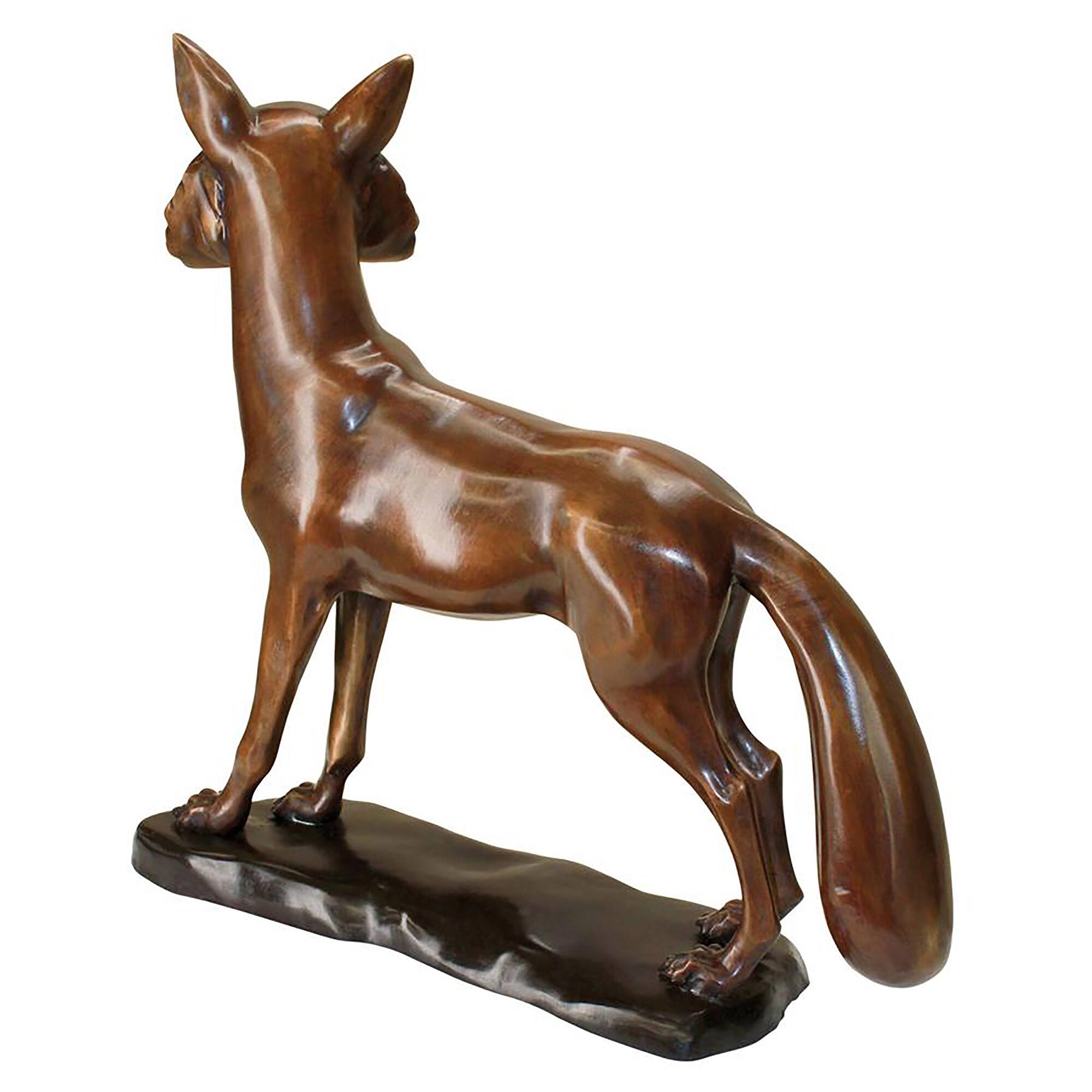 Design Toscano 24" Cast Bronze Wary Standing Fox Garden Statue