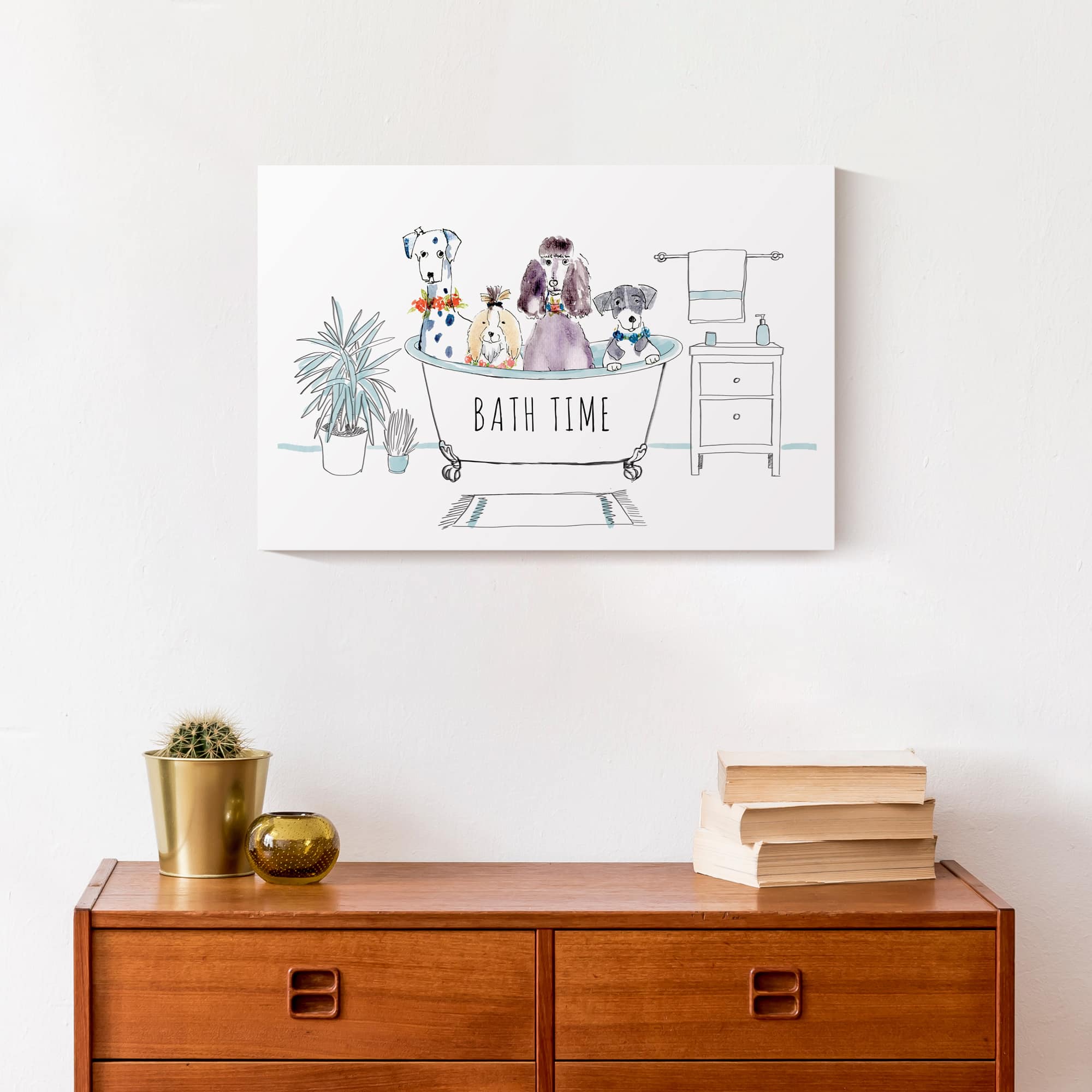 Bath Time Dog 1 Canvas Wall Art