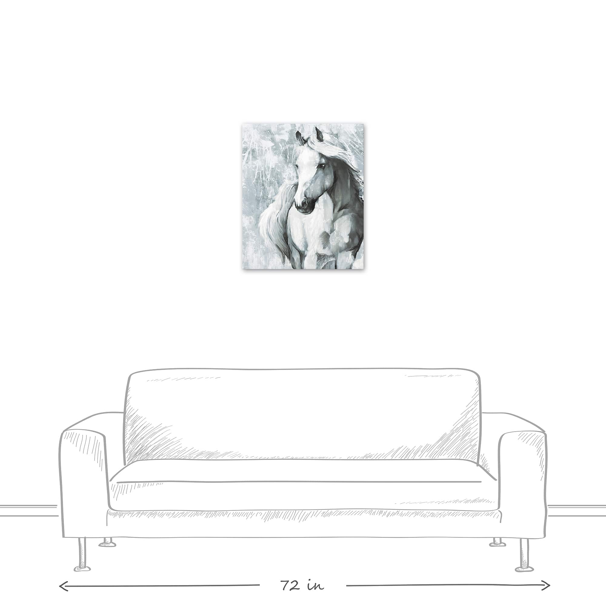 Blue Gray Horse 20&#x22; x 24&#x22; Canvas Wall Art