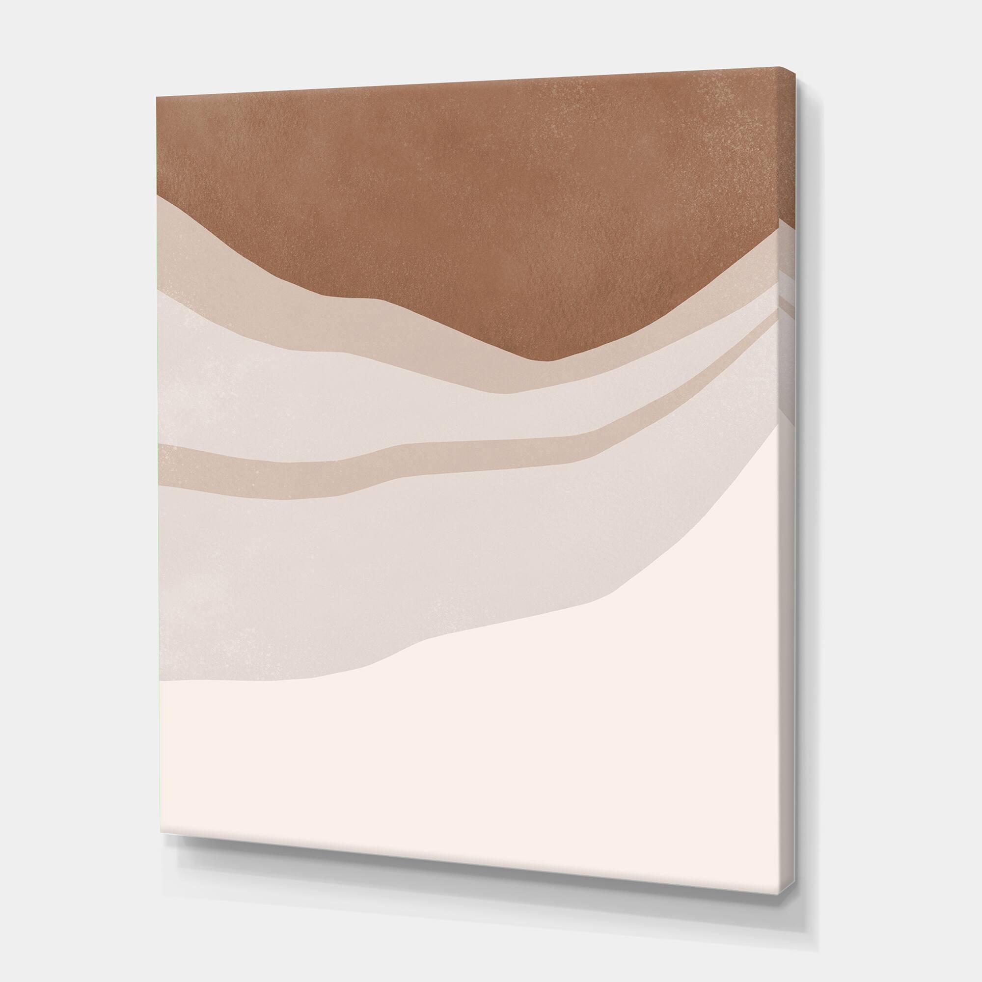 Designart - Terracotta and Ivory Shapes with Scuff Effect - Modern Canvas Wall Art Print