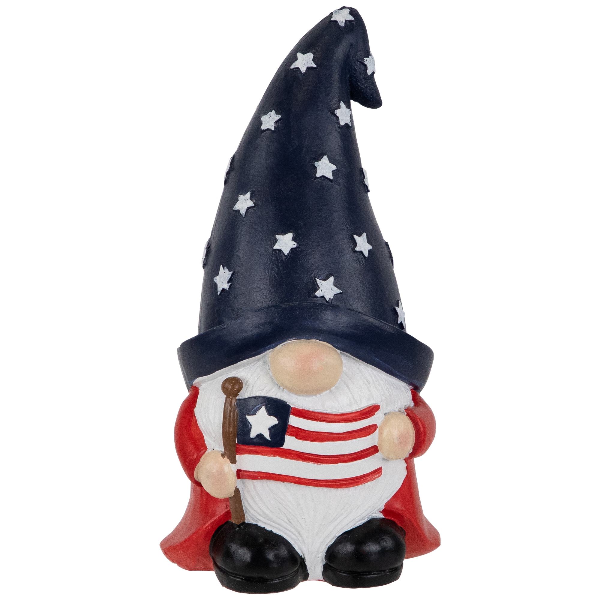 6&#x22; Gnome Holding the American Flag Patriotic Garden Statue